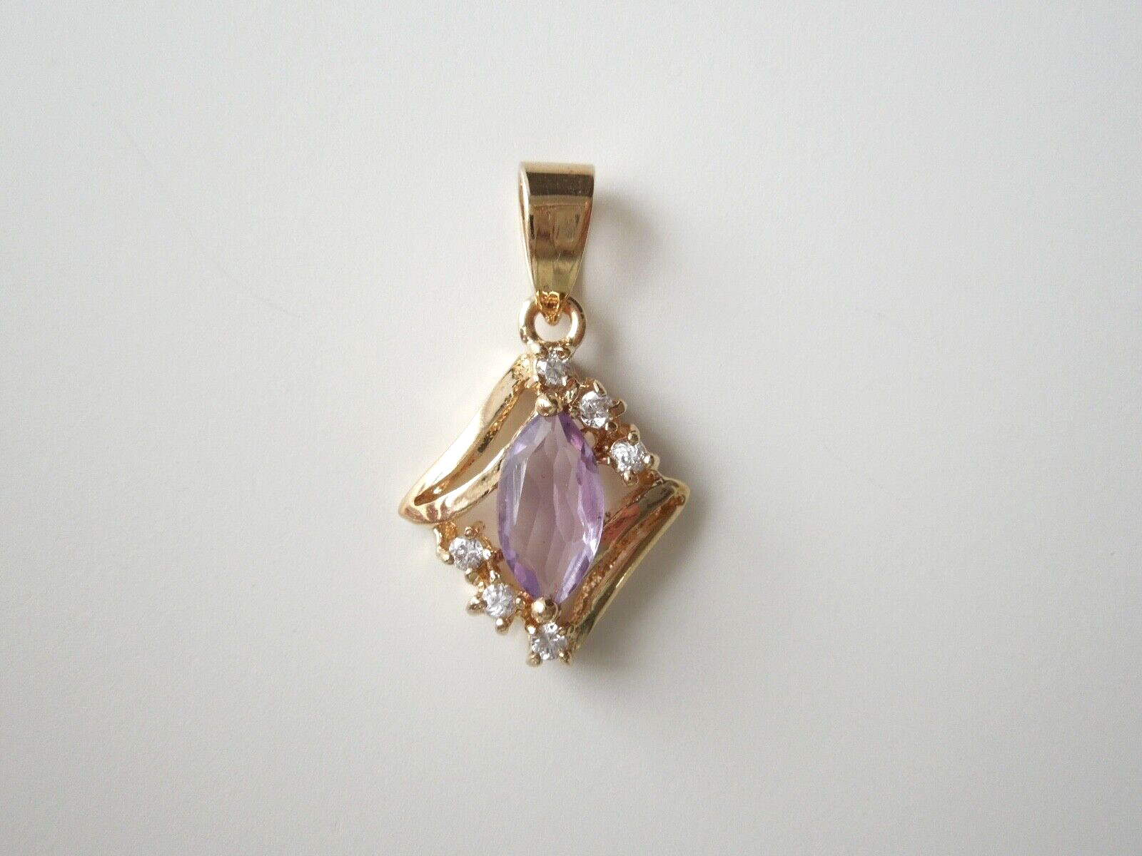 Pendant Small Mini Fashion Glass Stones Purple Transparent 0.06oz/1×0 5/8in