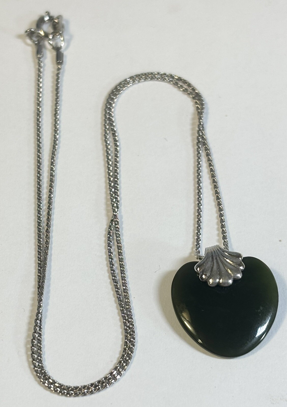 Vintage Avon Sterling Silver Heart Necklace 18” 3/4” Pendant