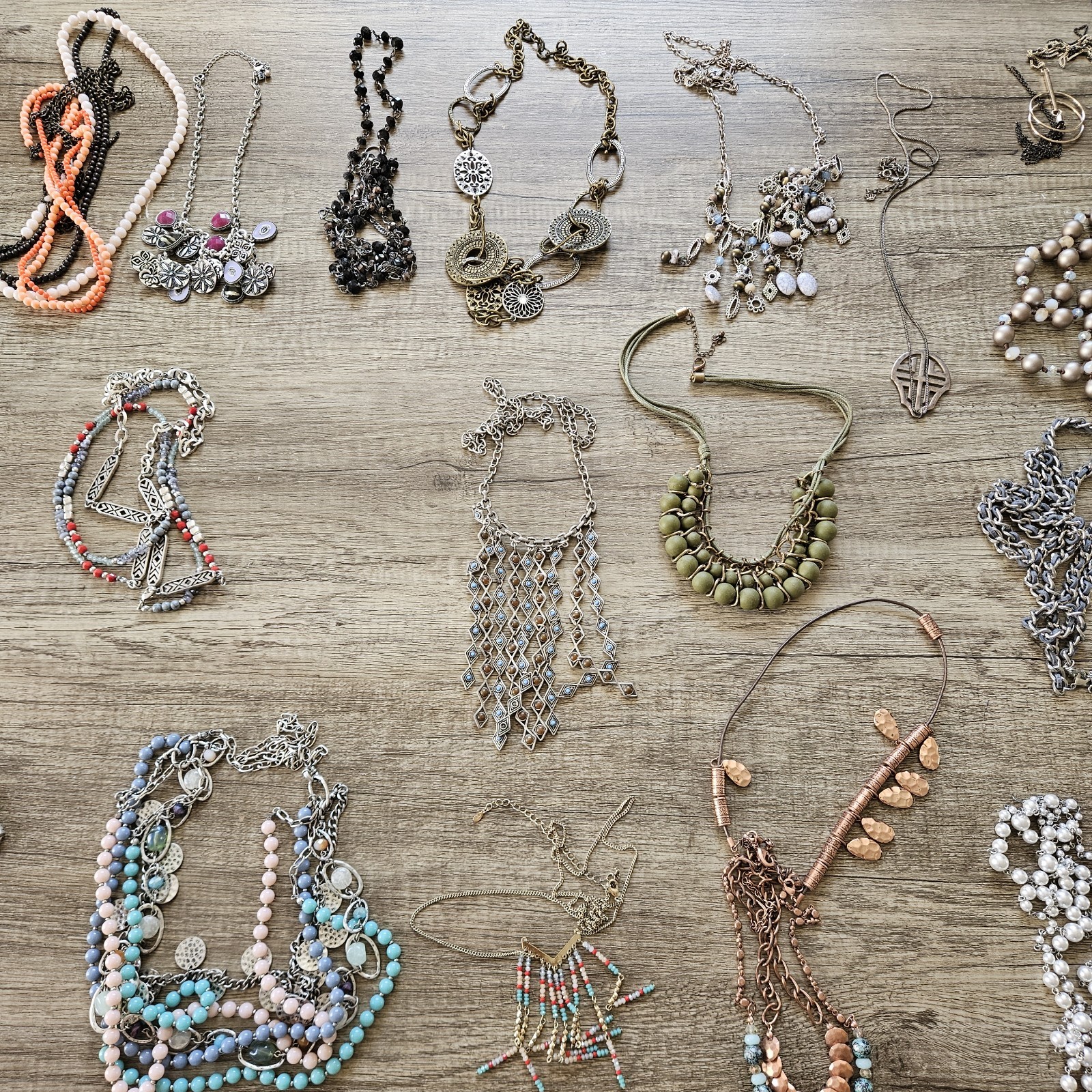 Premier Designs Jewelry HUGE 8+ lbs Necklace Lot 50 Necklaces Modern