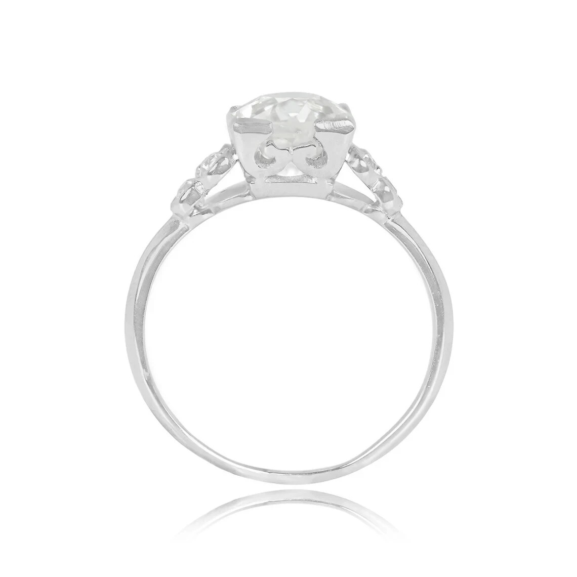 1.5Ct Antique Style Old European Cut Lab-Created Diamond Handcrafted Silver Ring