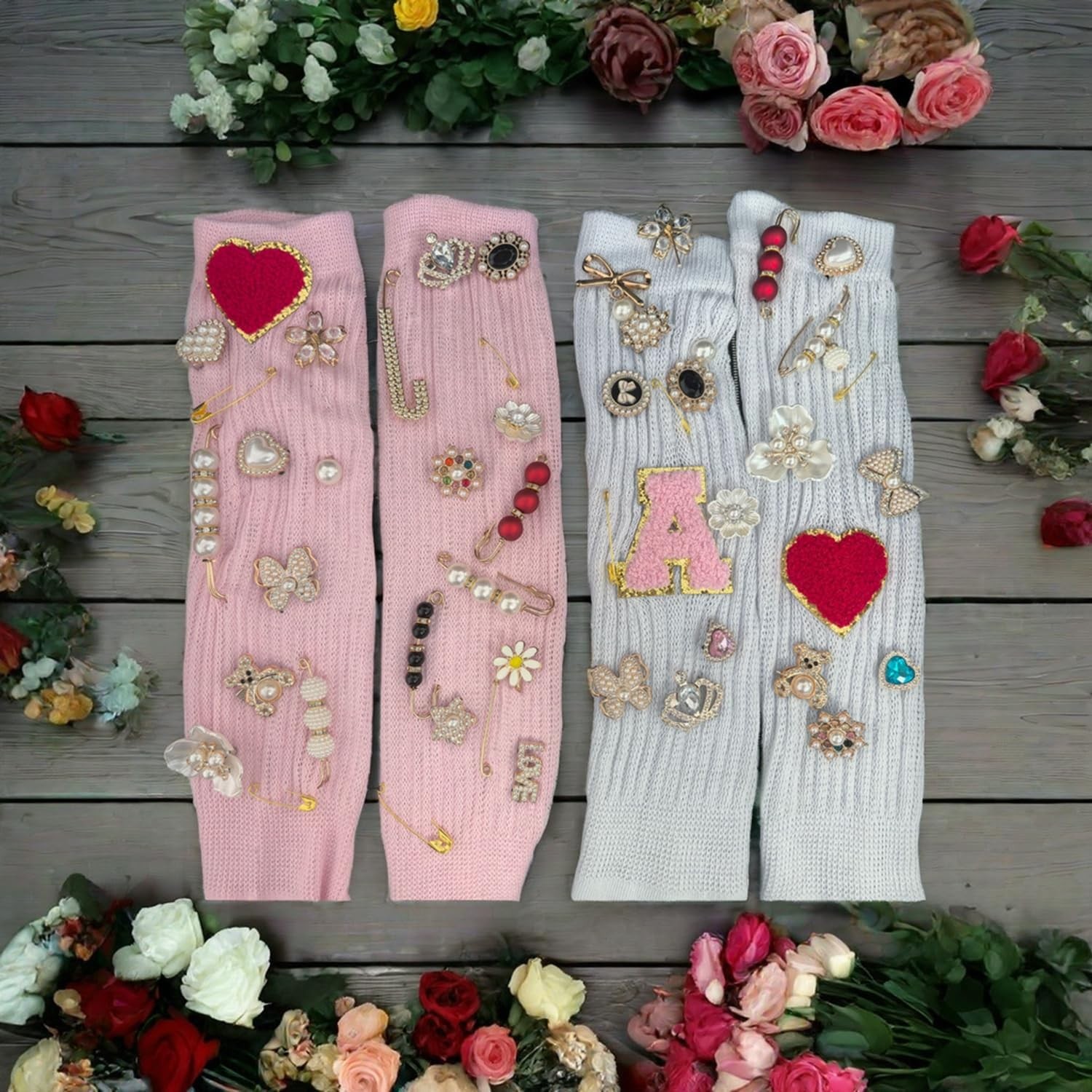 Charms for Socks Safety Pin Brooch,Sock Jewelry Charms,Brooch Pins,Pearls