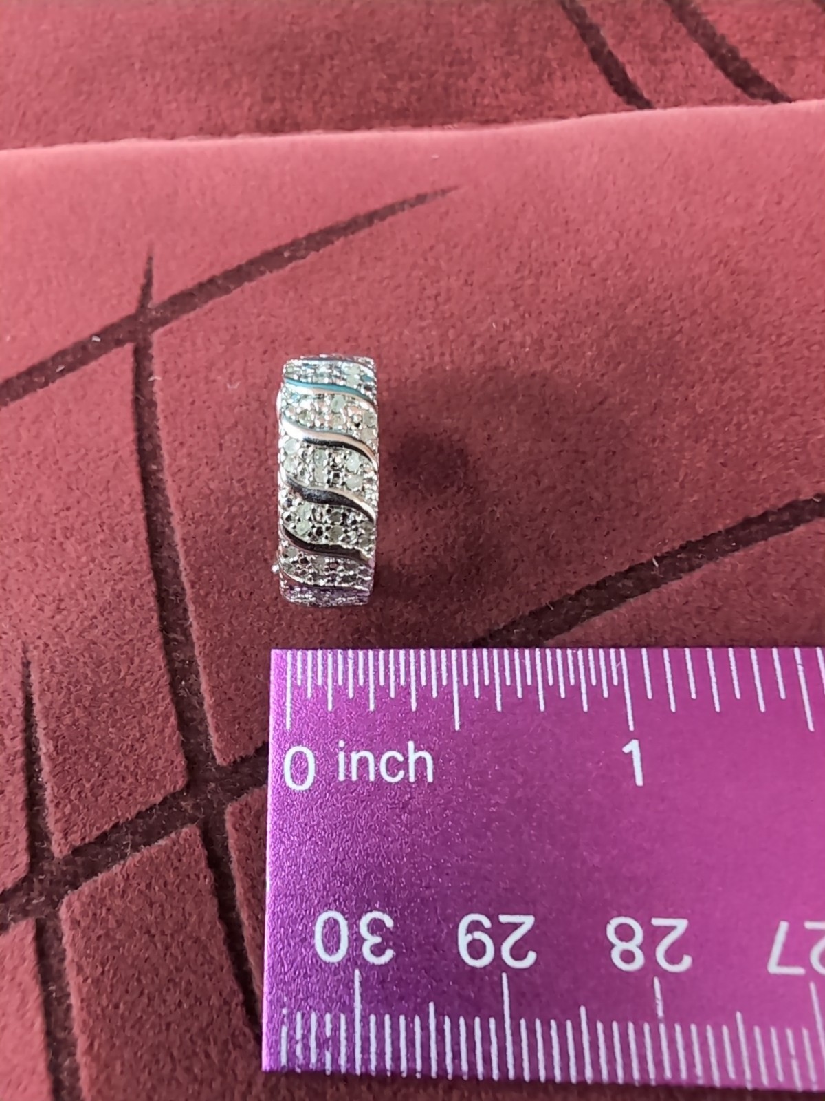 Vintage DBJ 925 Sterling Lab Grown Diamond Omega Half Hoop Earrings