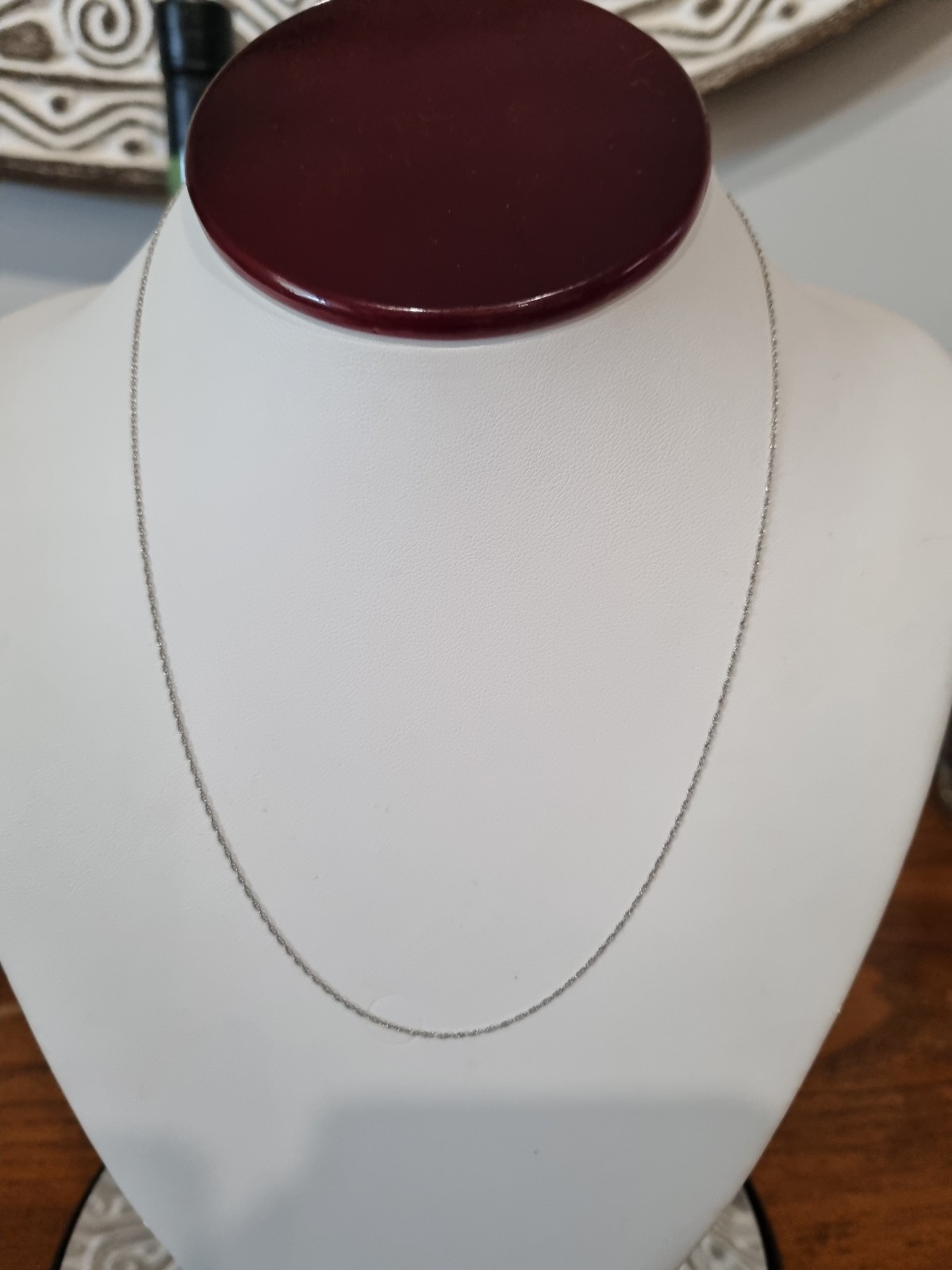 Vintage 10k White Gold Chain Necklace USA made See Video .57gm 46.5cms 18.25inc