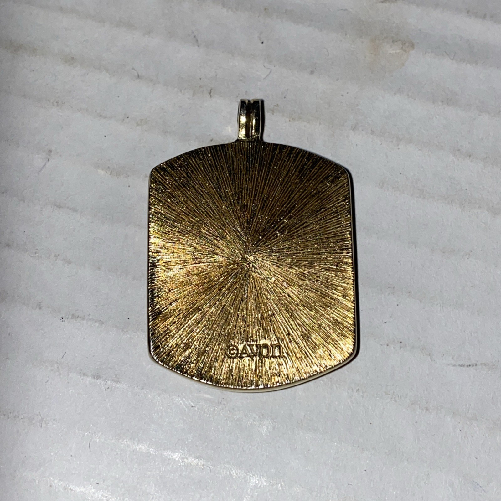 Vtg/Avon/Lily Of The Valley/Ceramic/ May Flower/ Gold Tone/Cottage-Core Pendant