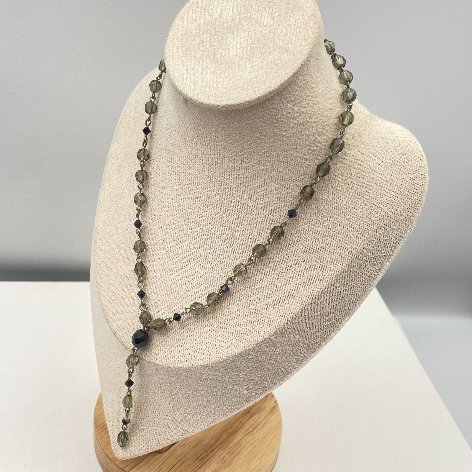 Vintage 90s Glass Beaded Y-Necklace Statement Women’s Classic Fashion Jewelry