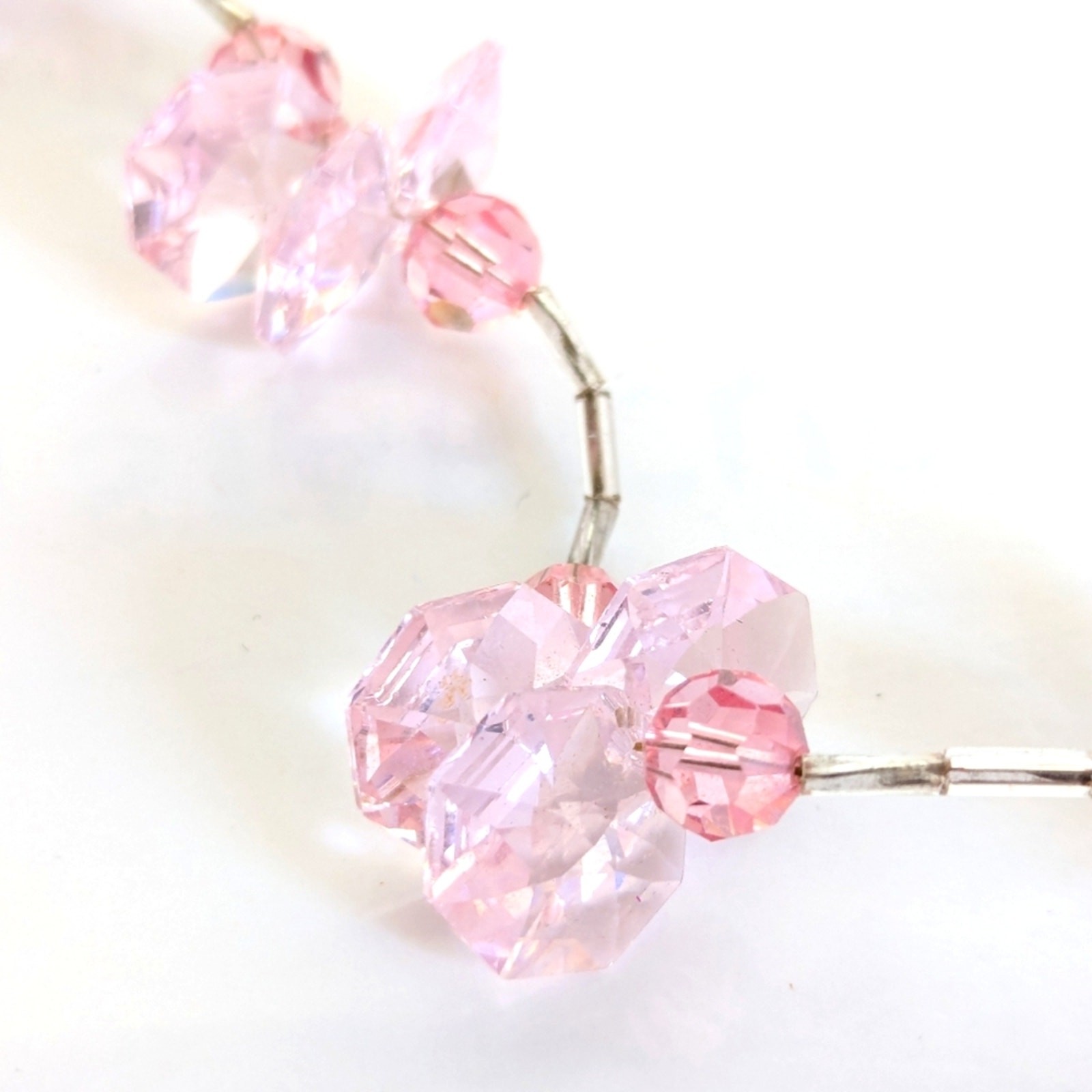 Vintage Y2K Stunning Glass Crystal Beaded Floral Wedding Guest Choker Necklace