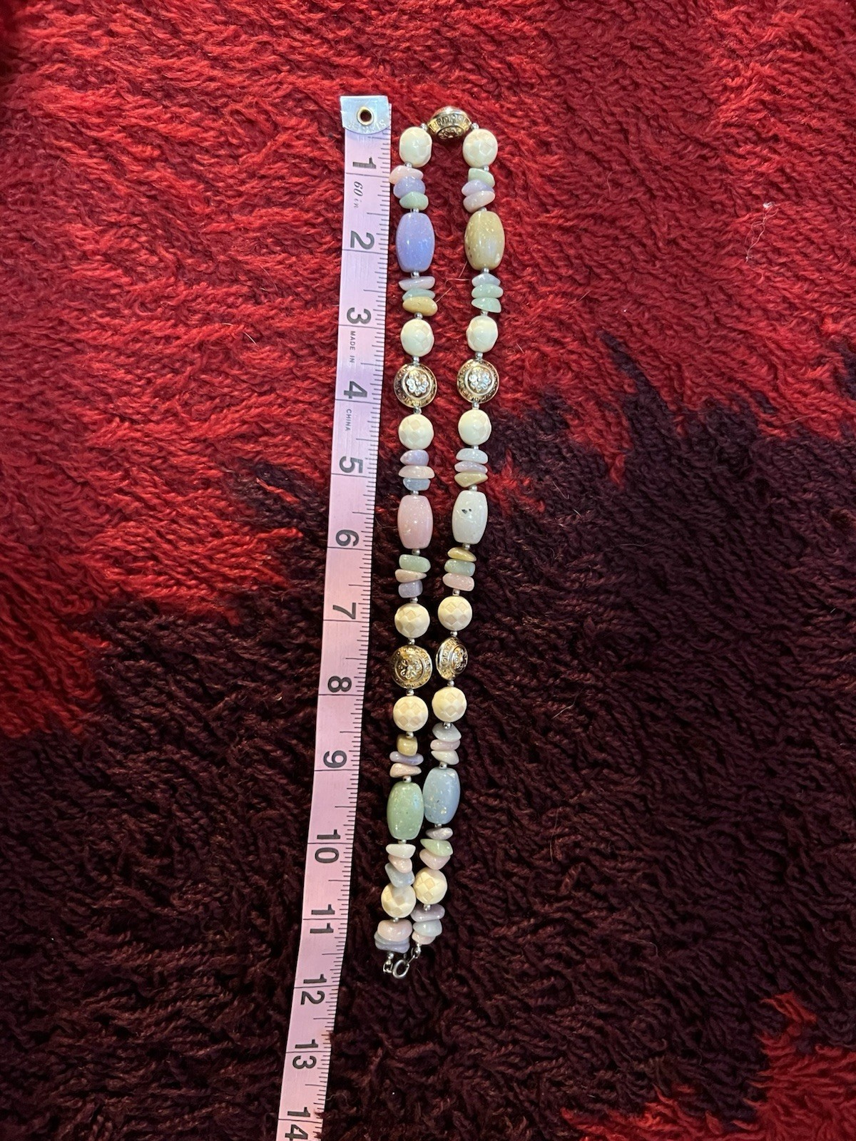 Vintage Beaded Pastel Lucite Necklace