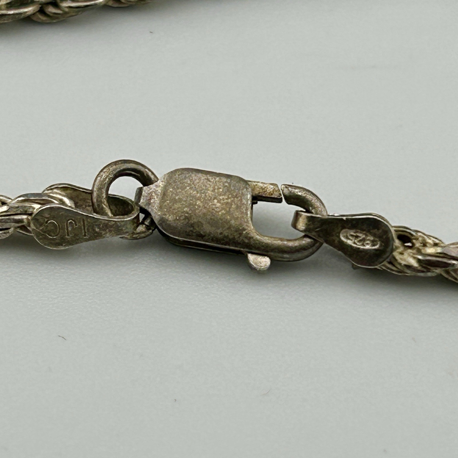Sterling Wheat Spiga Silver Chain 925 Italy IJC 18″ 2.6mm 12g Spring Ring 80s
