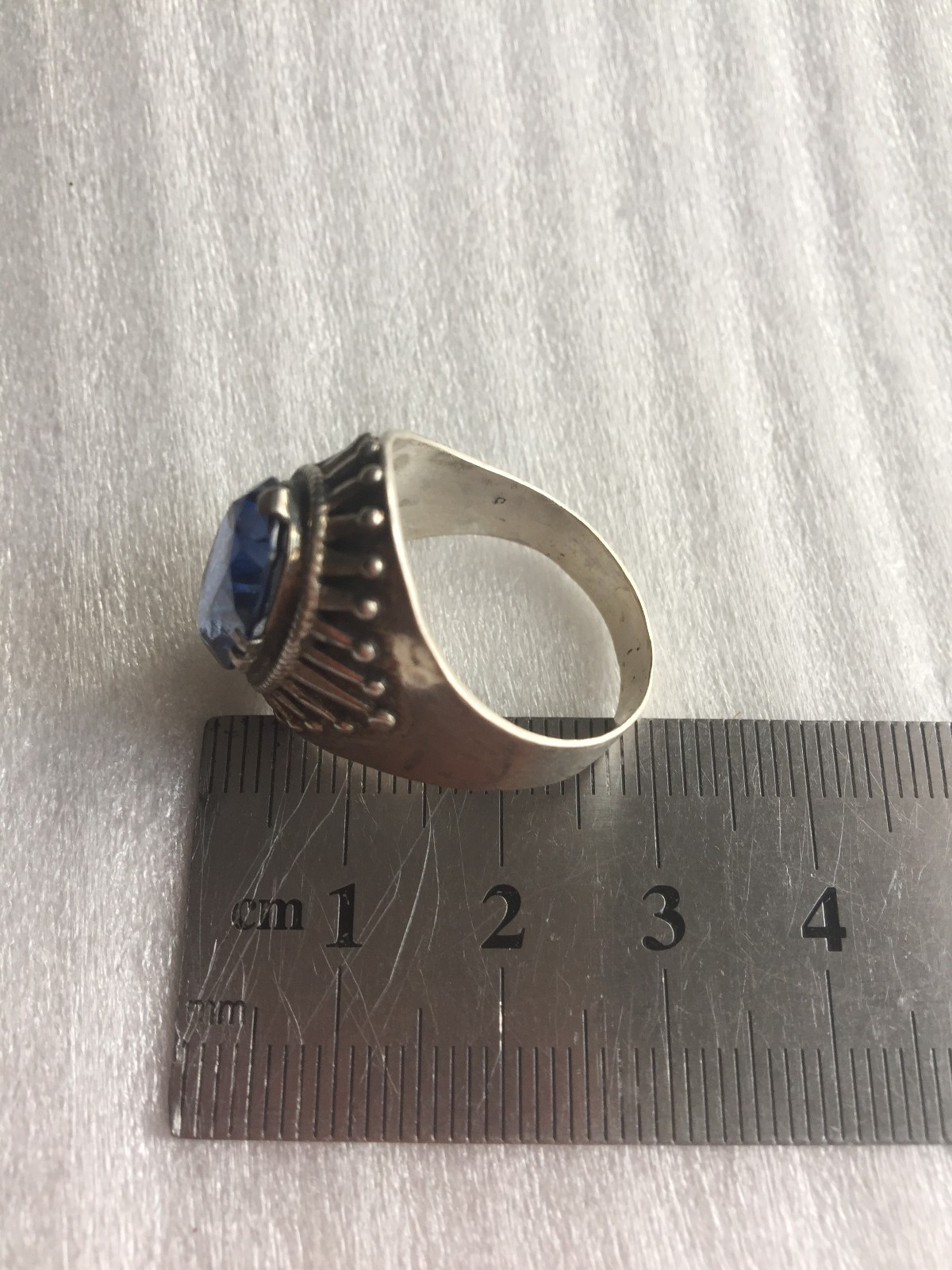 Rings Russian Soviet Silver 875 star Topaz (laborat glass) Kostroma vintage USSR
