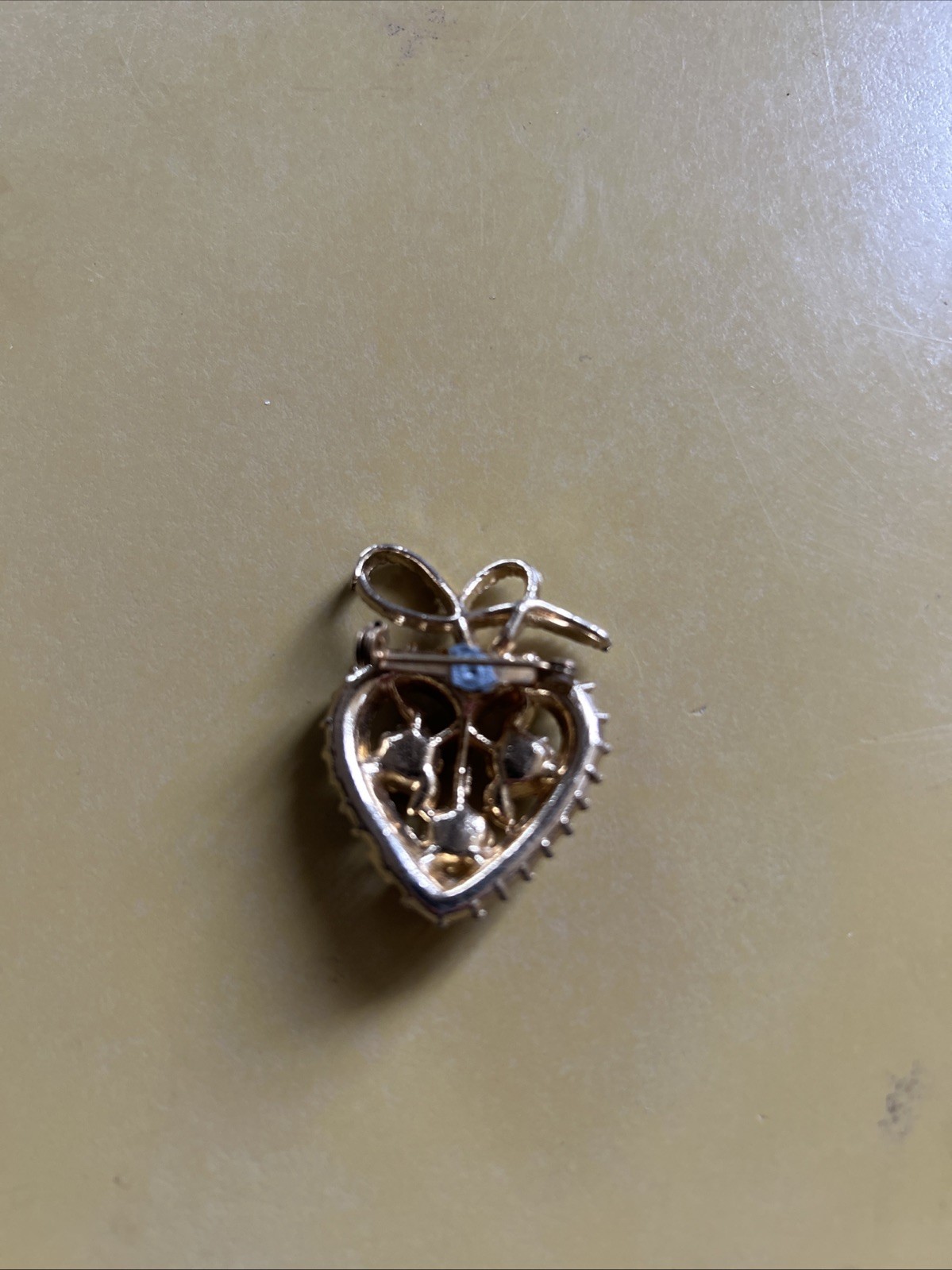 Vintage Braided Heart And Flowers Brooch