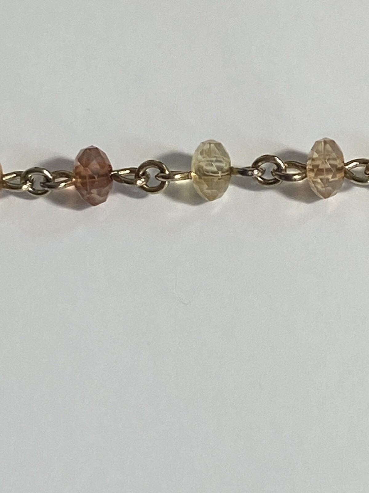 Vintage Avon Gold Tone Y-Drop Necklace Faceted Beads Toggle Closure 19”