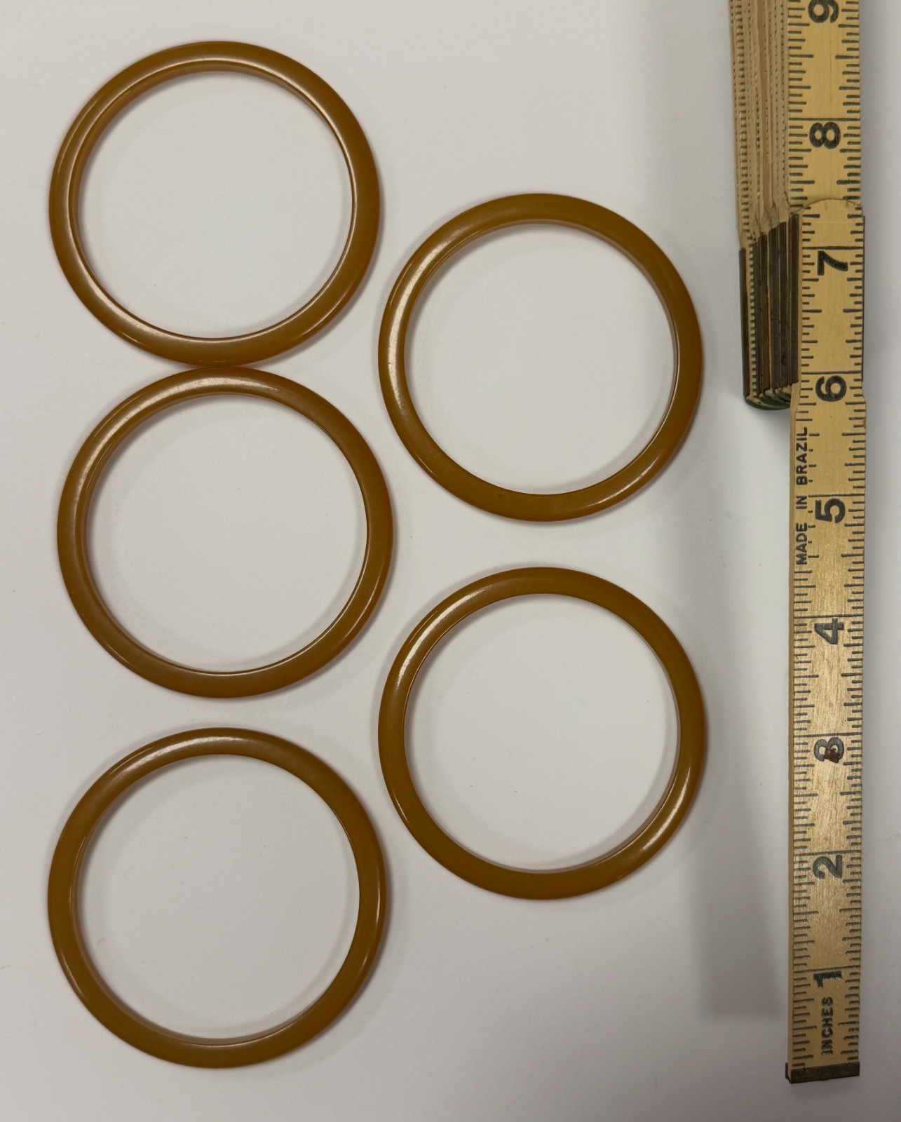 Vintage Tested Bakelite Bangle Bracelets Set of 5 Honey Amber Butterscotch Stack