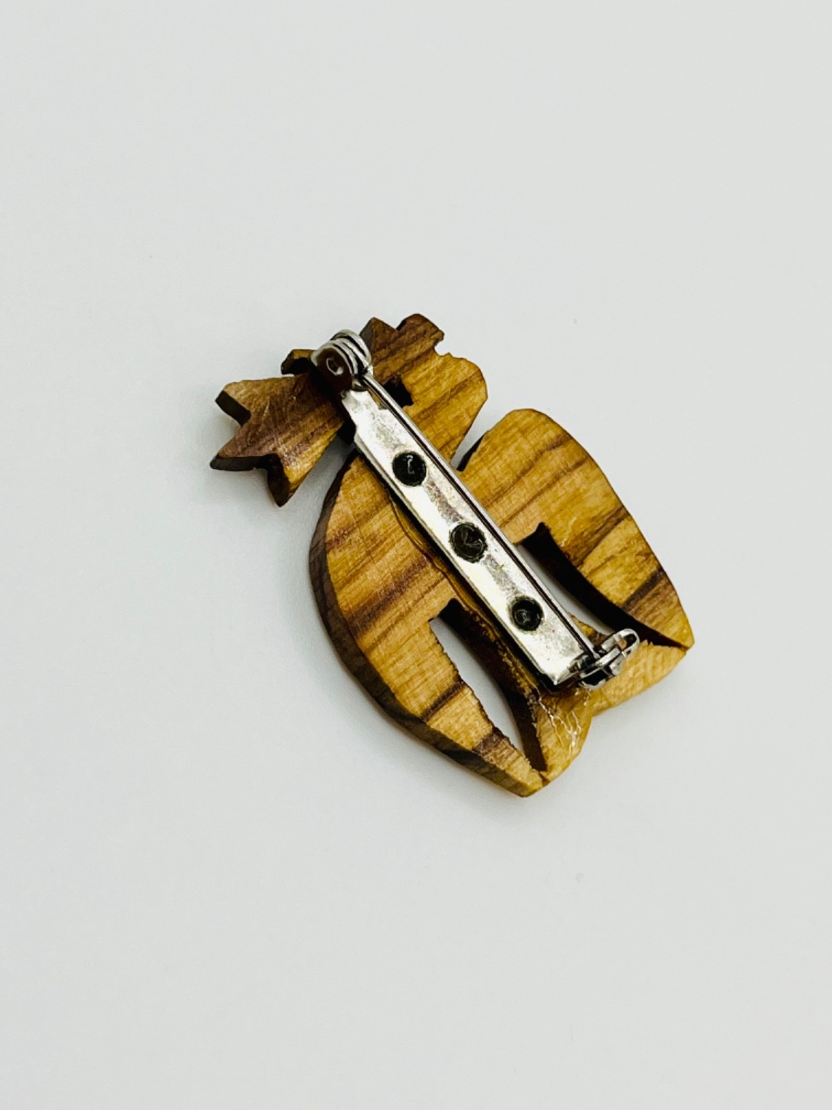 Vintage Hand Carved Wood Dove Brooch