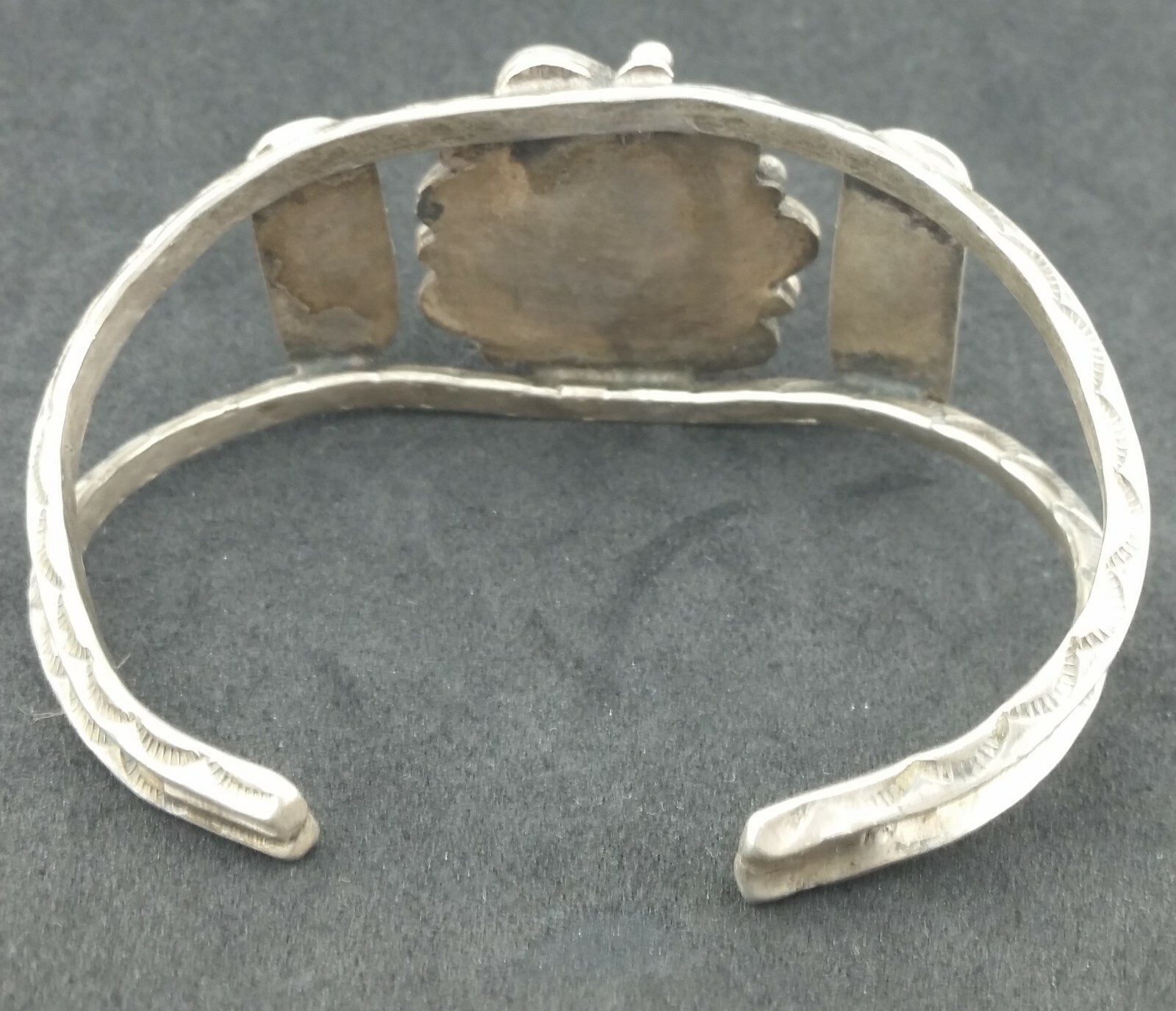 Vtg Damele Turquoise Sterling Silver Cuff Concho Bracelet Circa 1920s Sand Cast