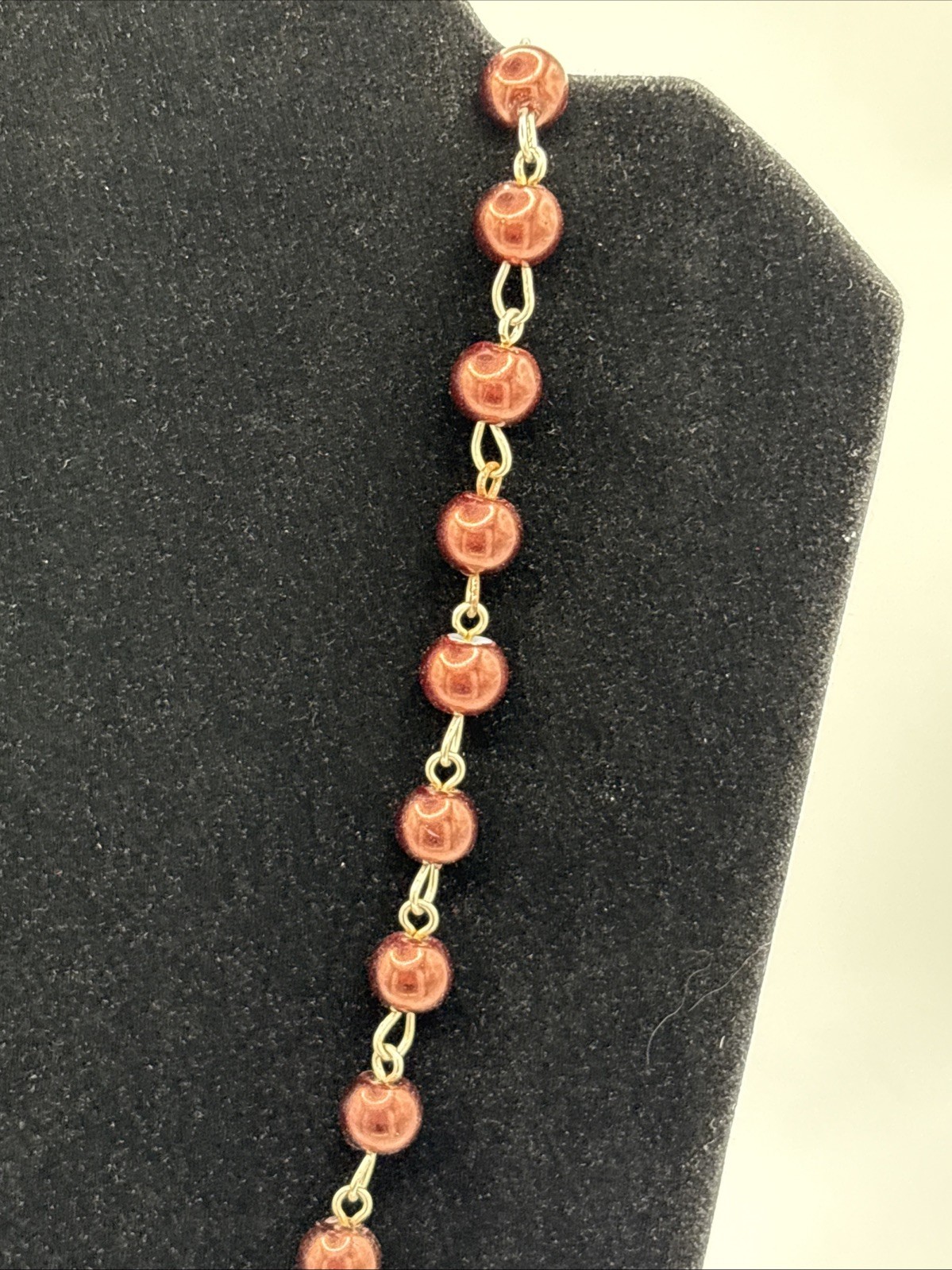 Vintage Multi strand Beaded Statement Necklace Acrylic Butterfly Accent READ