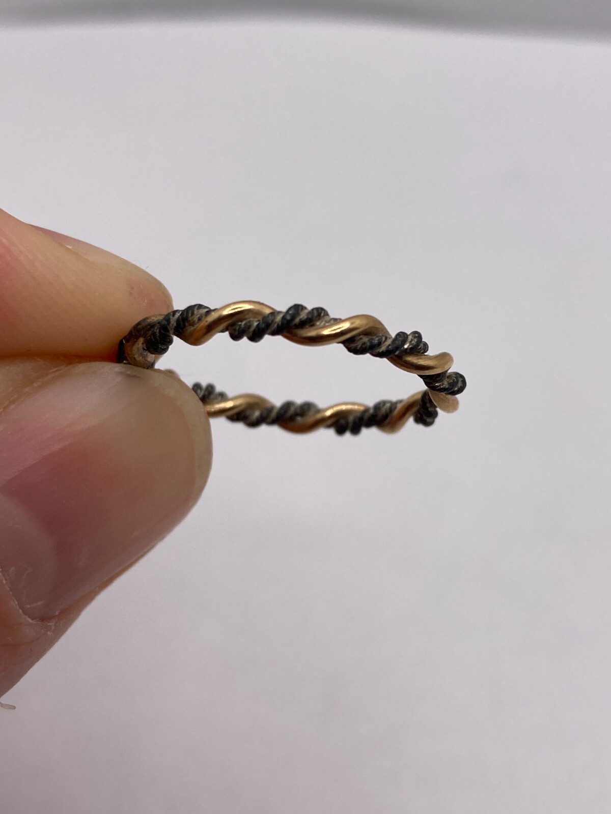 Vintage 1978 Avon Precious Braid Ring 14k Gold-Filled & Sterling Silver (Size 5)