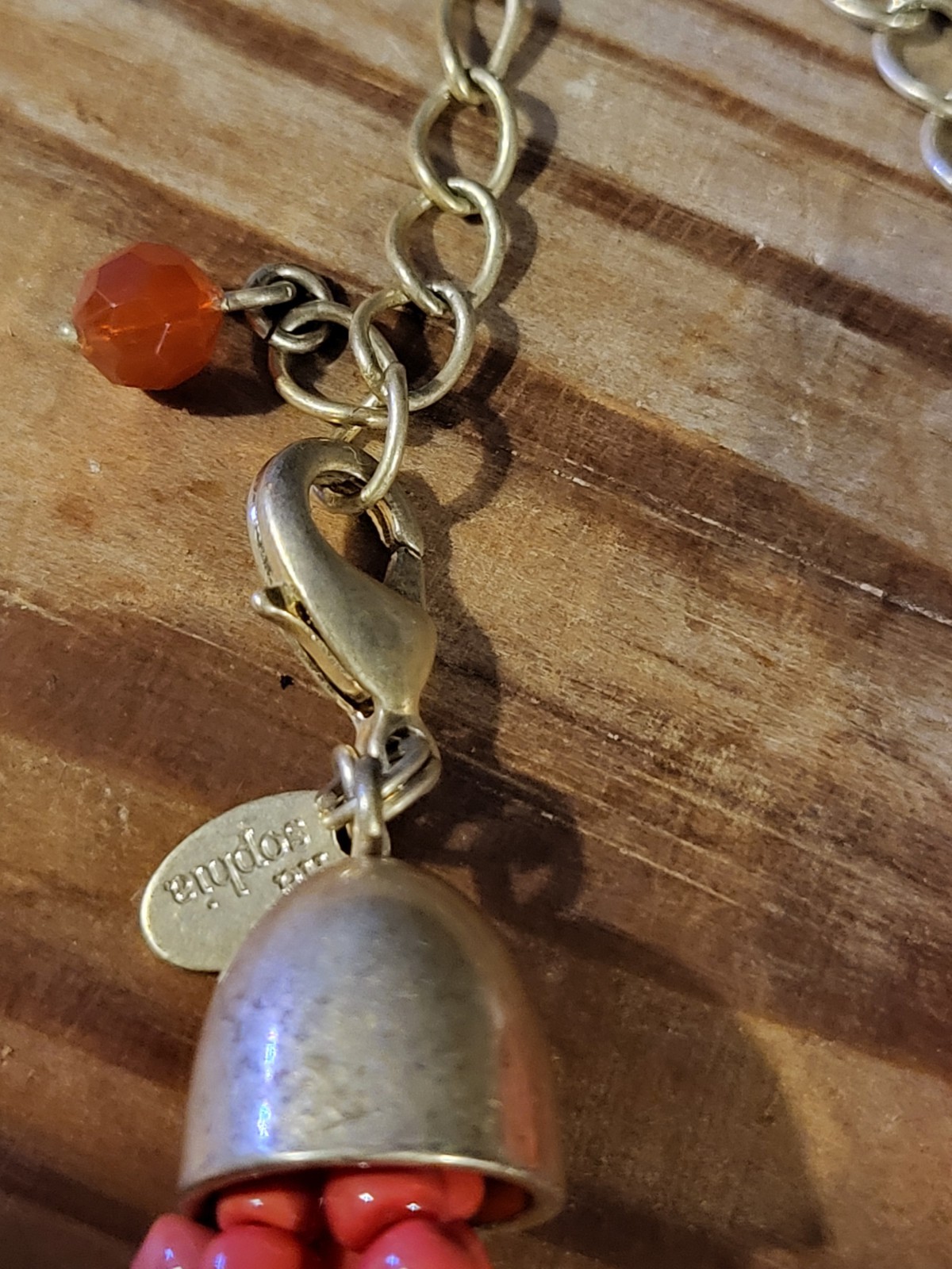 Vintage Lia Sophia Multi Strand Necklace Orange Carnelian Stone Statement