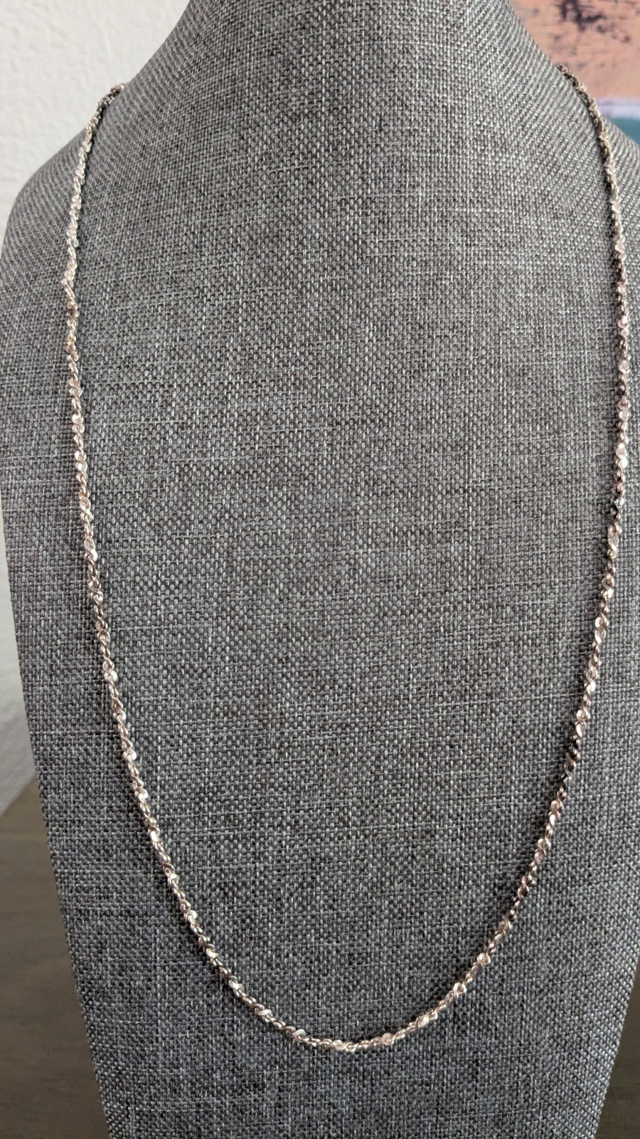 Vintage Sparkle Sterling Chain Necklace 925 Marked Chain Necklace