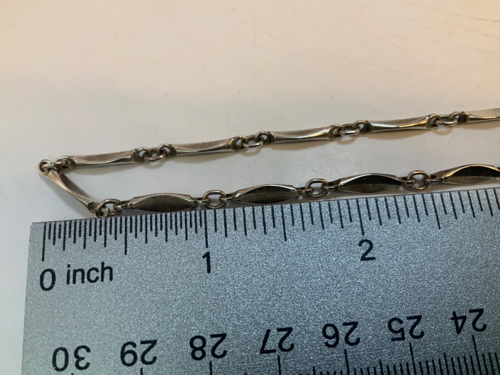 Vintage Sterling Silver Bar Link Chain 18’’ Necklace
