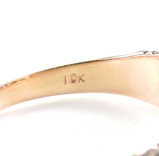 Antique 1920’s European Diamond Engagement Ring 10K Rose Gold 9 UK-R1/2 EGL USA