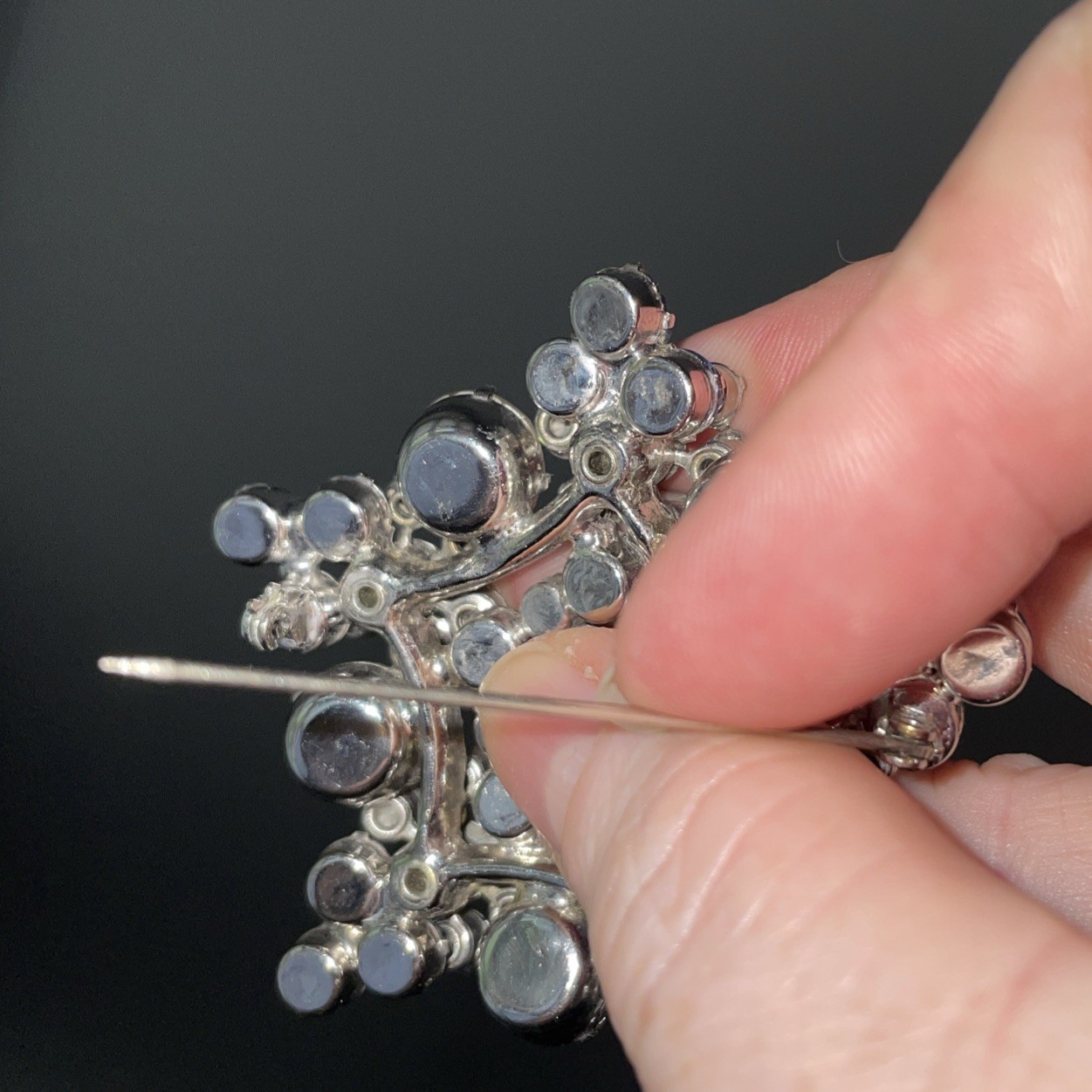 Vintage Juliana “BOOK PIECE” AB Crystal Starburst Brooch & Clip Earrings #1355