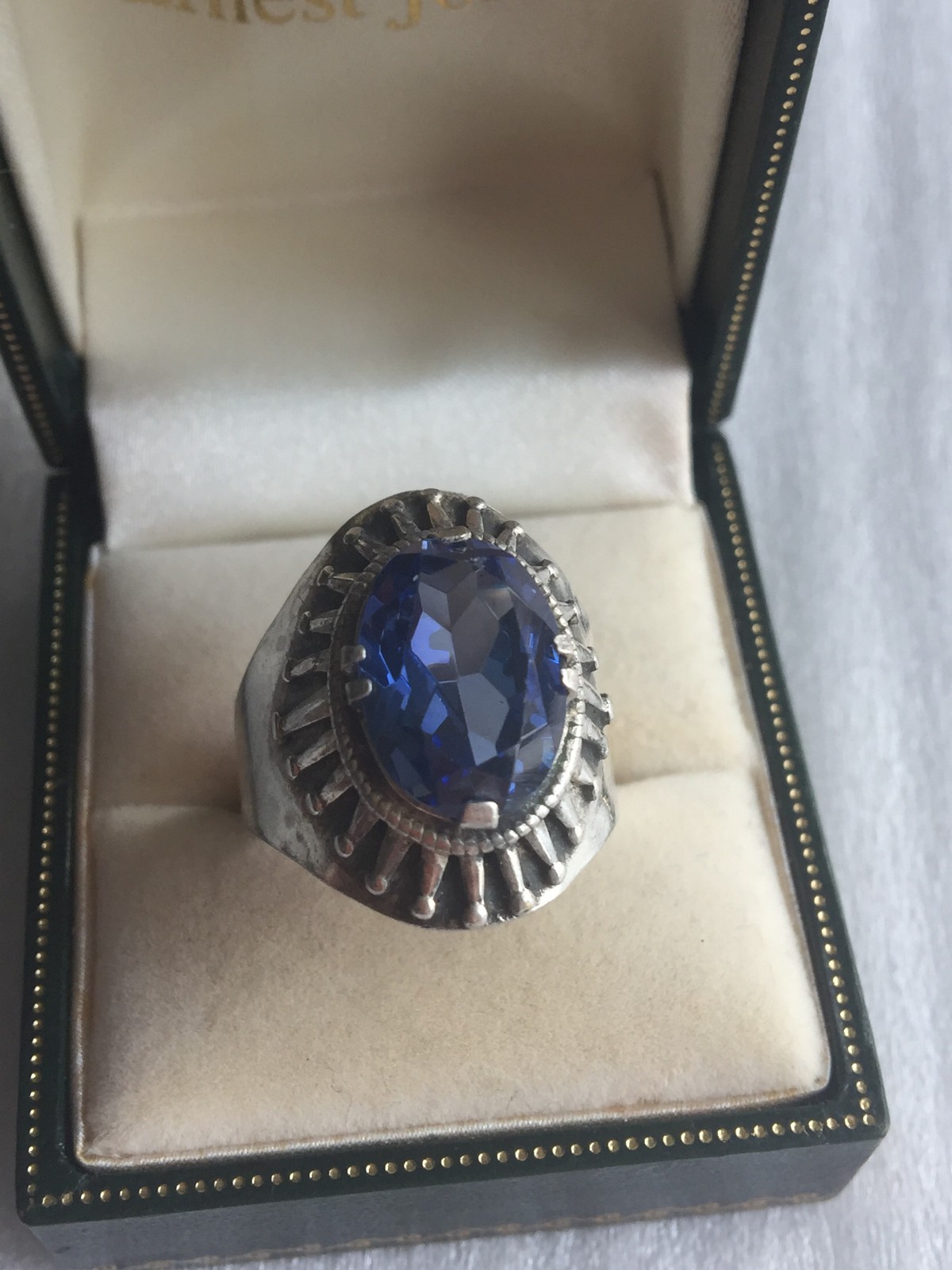 Rings Russian Soviet Silver 875 star Topaz (laborat glass) Kostroma vintage USSR