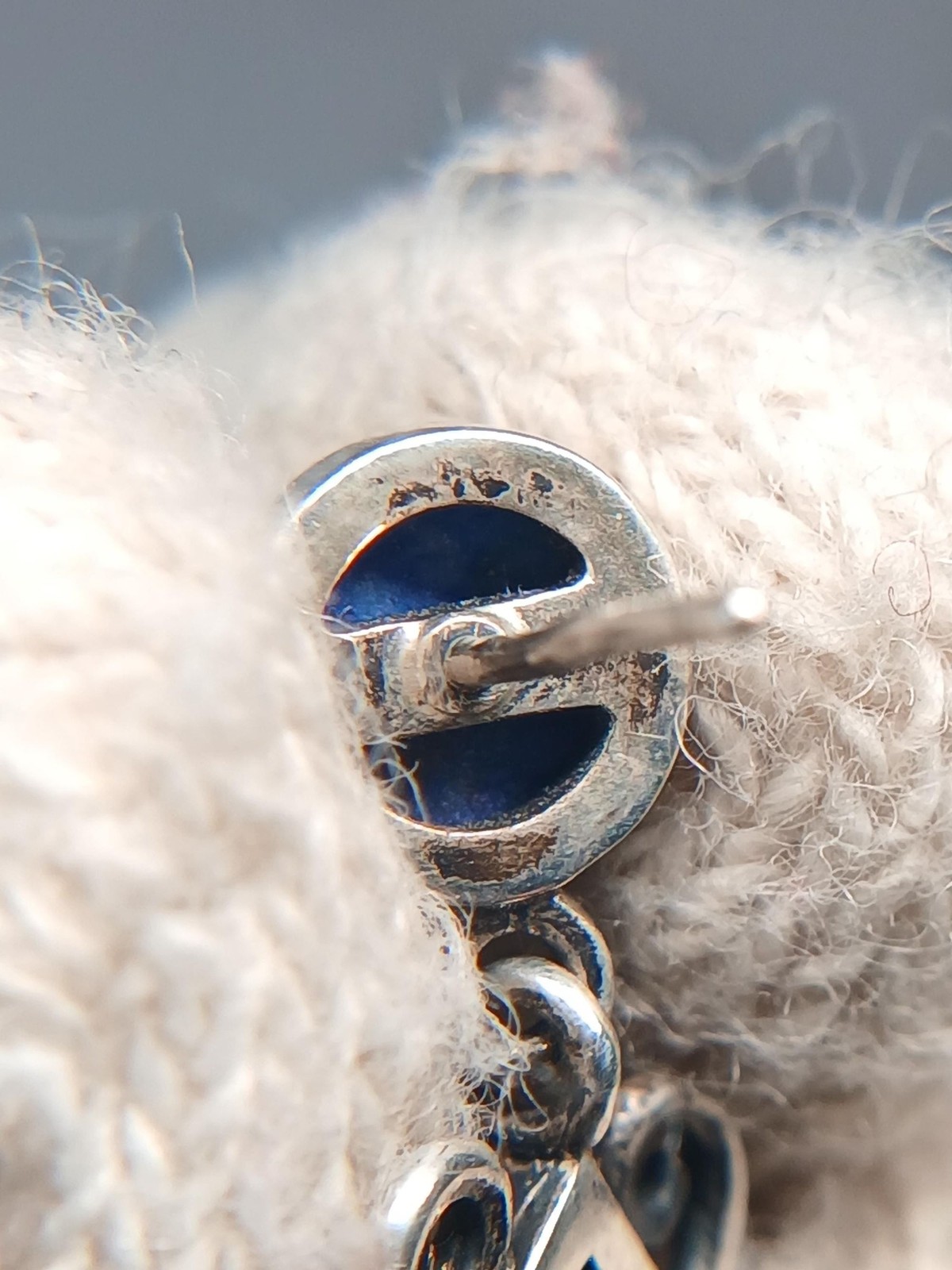 Vintage Sterling Silver 925 Thai Blue Iolite Lapis Lazuli Garnet Dangle Earrings