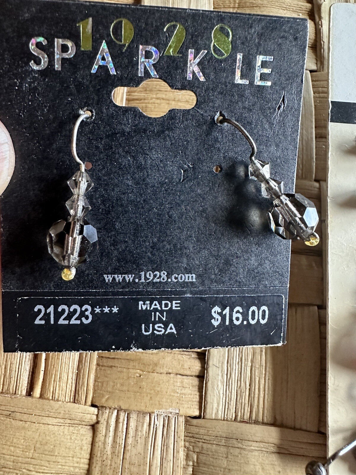 L@@K Vintage White Stag Etc. Sparkle Fun Earrings Feed Rescue Horses Hay / Feed