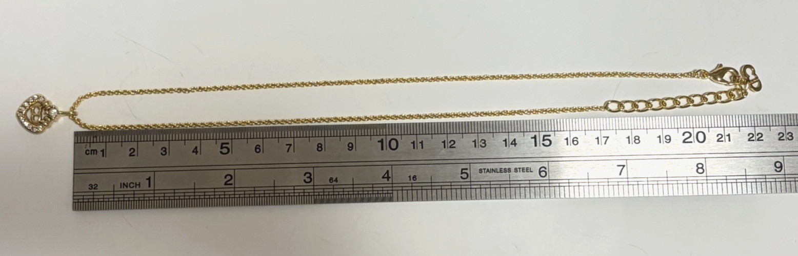 Christian Dior necklace pendant rhinestone gold plated diamond shape