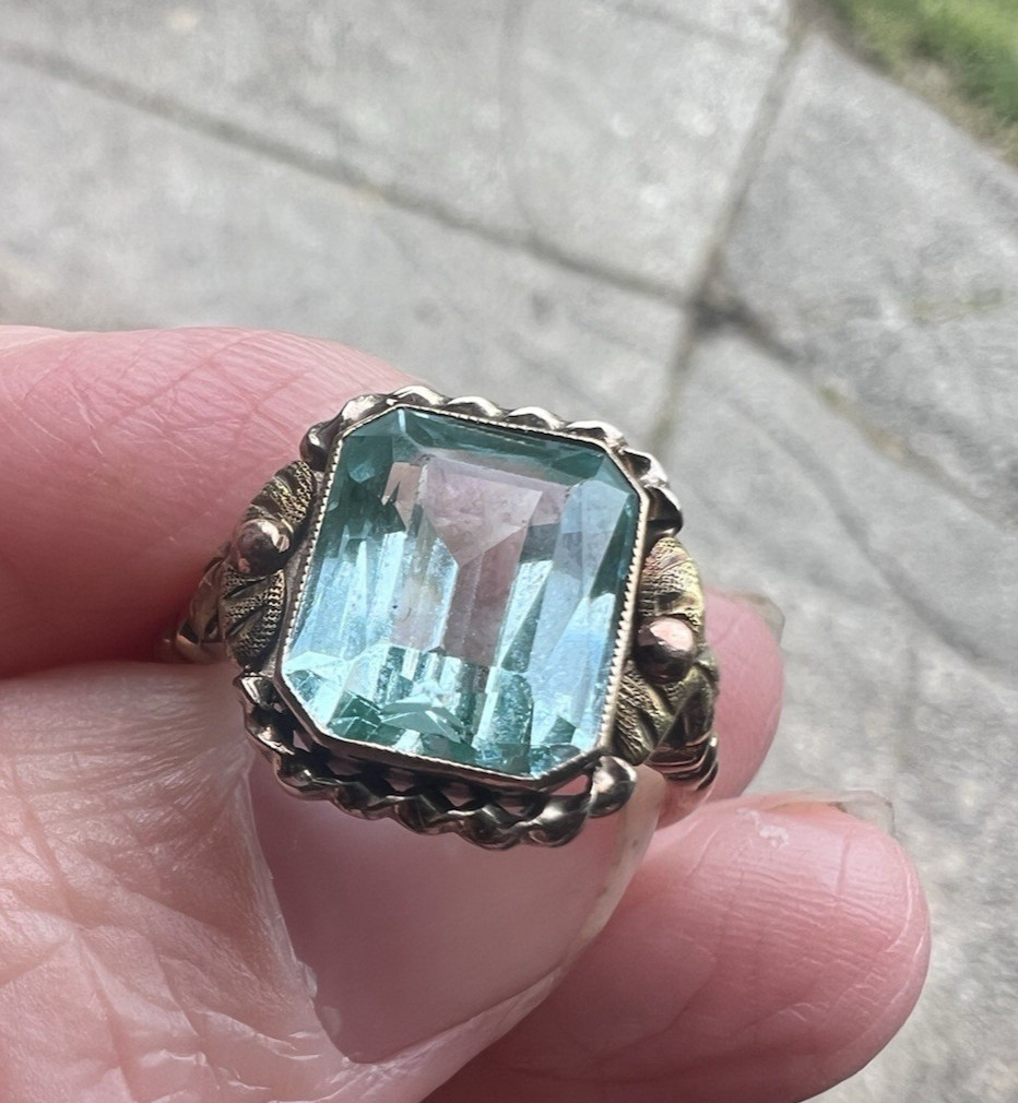 Vintage 10K Gold Blue Stone BDA Budlong Docherty and Armstrong Ring