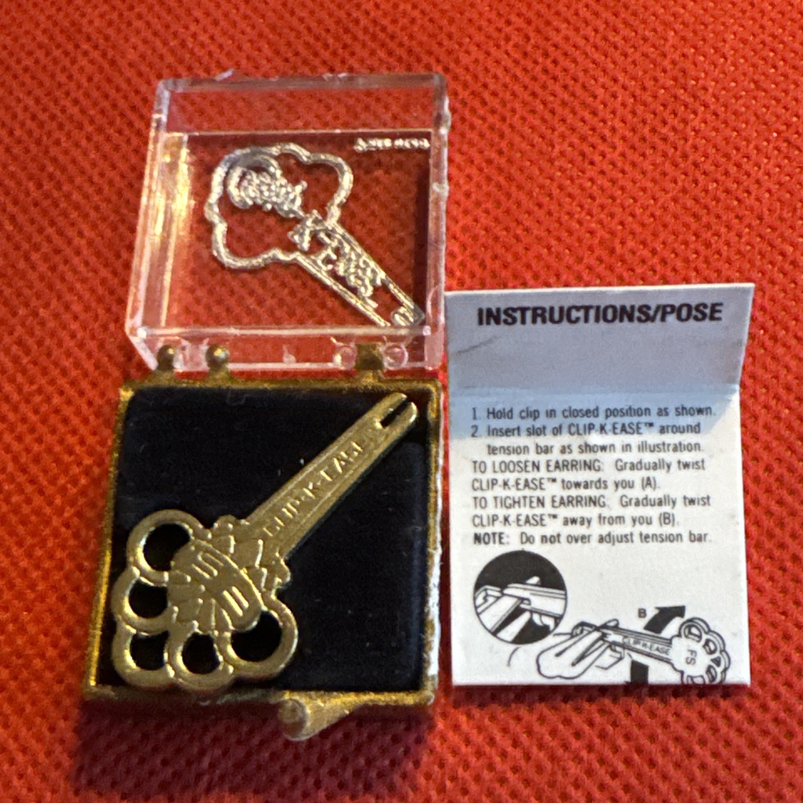 Antique Vintage Clip Tension Collectible Ease Key to Adjust K Clip Earrings RARE