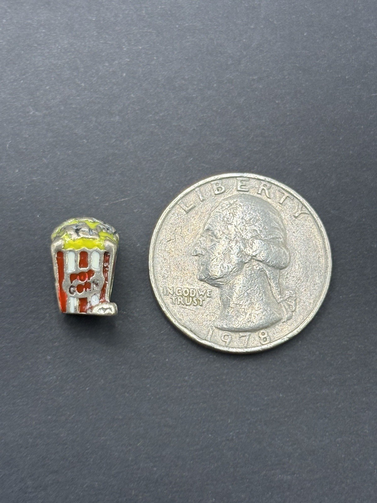 Vintage Sterling Silver European Popcorn Charm 925 F24