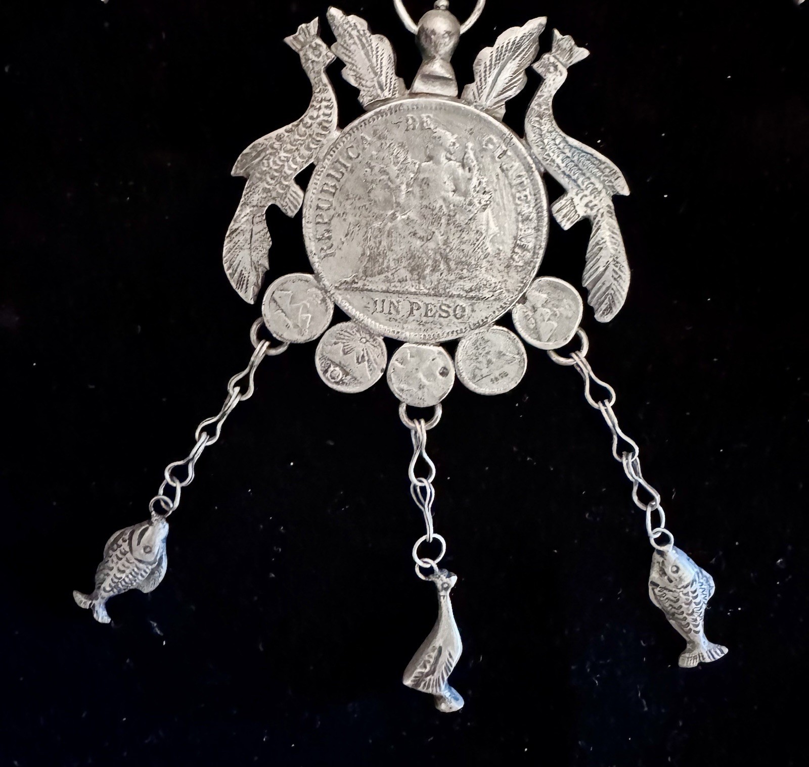 Guatemalan Coin Replica Of Antique Chachal Necklace from Guatemala