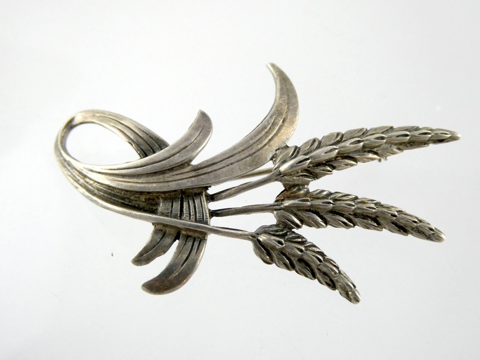 Vintage Danecraft Sterling Silver Wheat Stalks Brooch Pin 925 13.9g 2 3/8 Inches