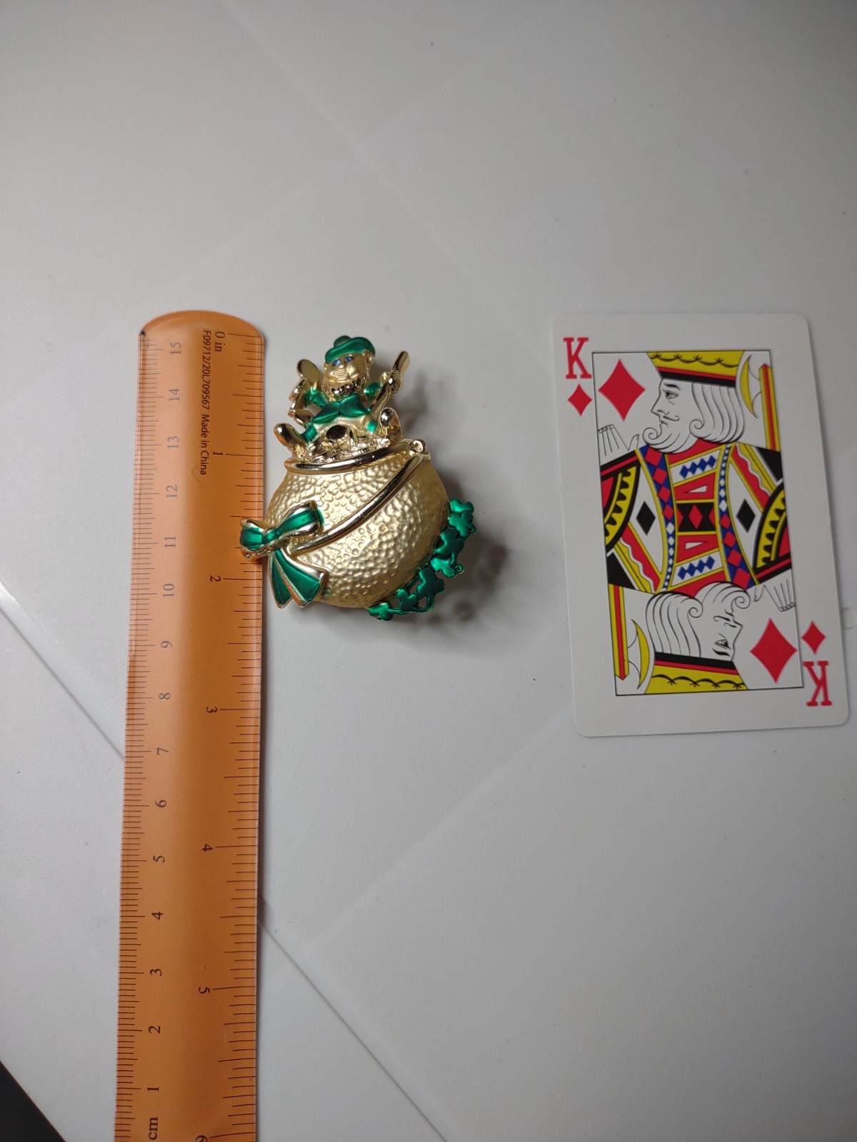 Large AJC Leprechaun With Pot Of Gold Brooch Pin