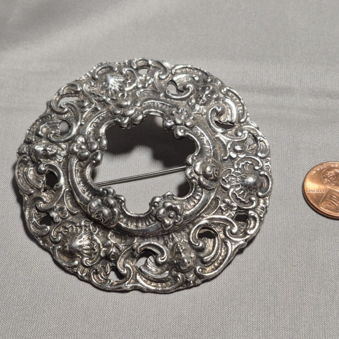Norway Brooch Pewter Pendant Marked TINN Ca 1960-70s Hand Made A. HOLTHE