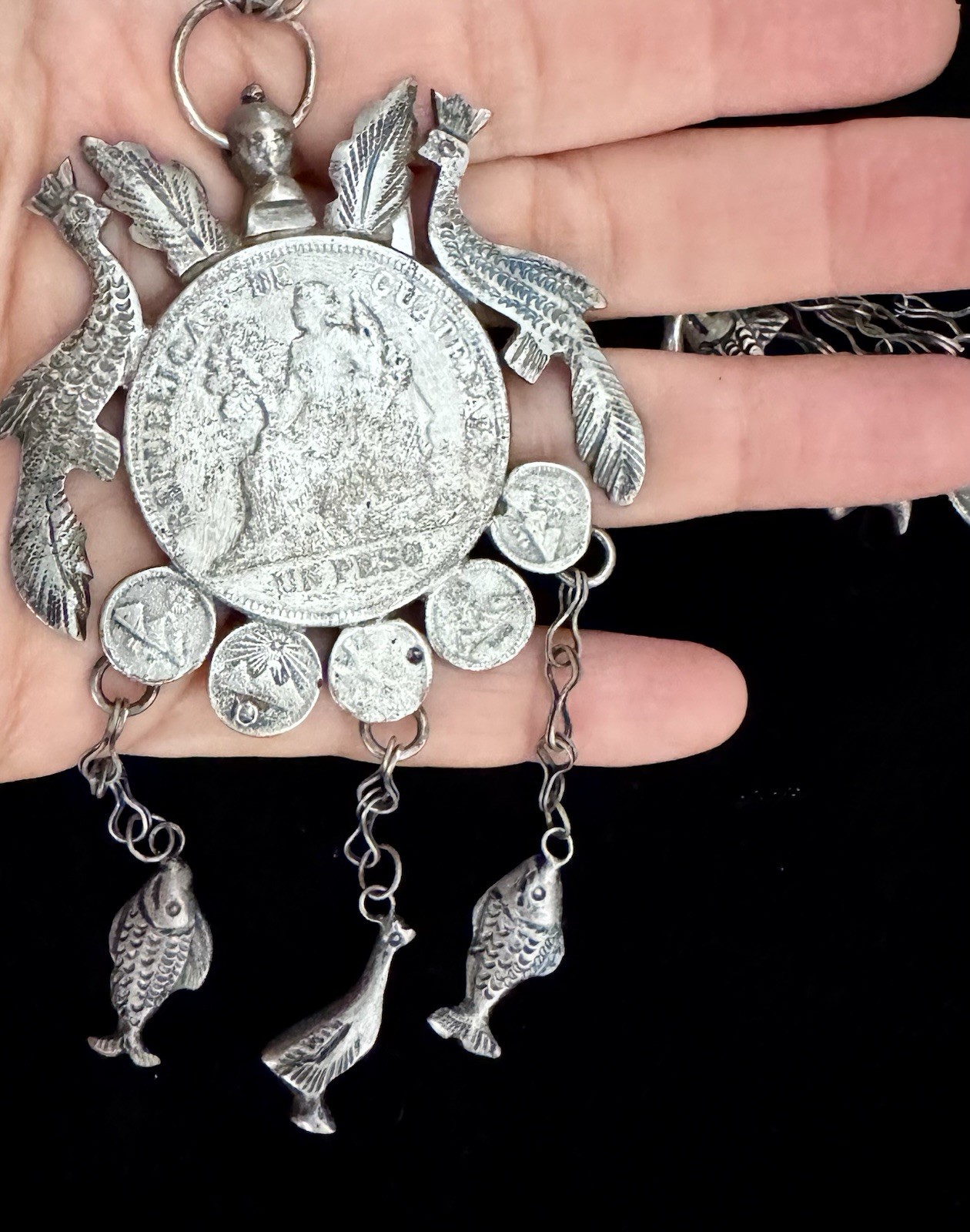 Guatemalan Coin Replica Of Antique Chachal Necklace from Guatemala