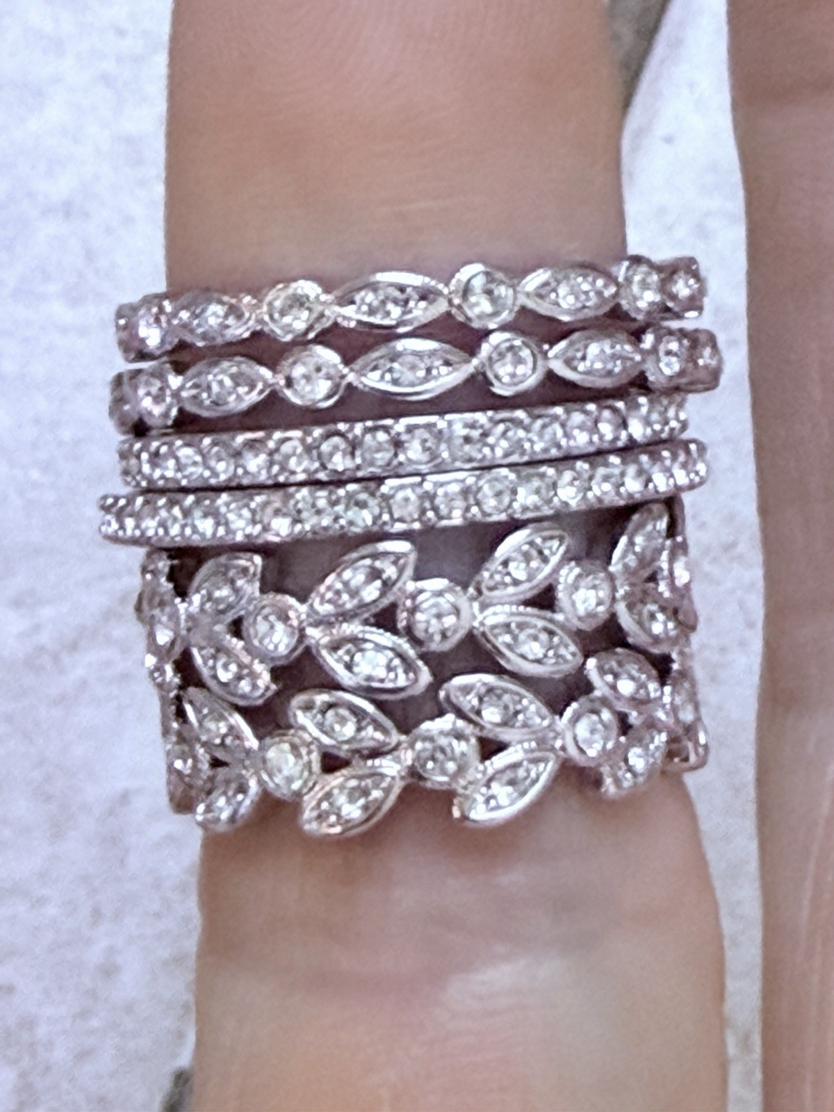 Vtg Retired Resale Lot Stella Dot Claudia Stackable Rings 36 NWOT All Sizes CZ