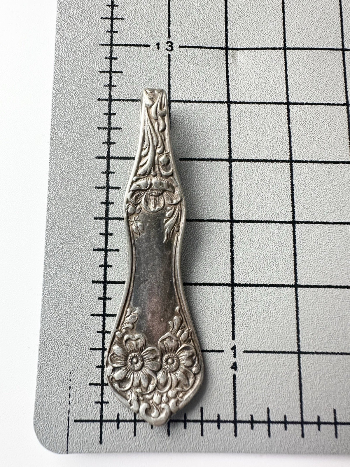 Vintage Upcycled Silverplated Spoon Handle Pendant Necklace Artisan Nouveau Art