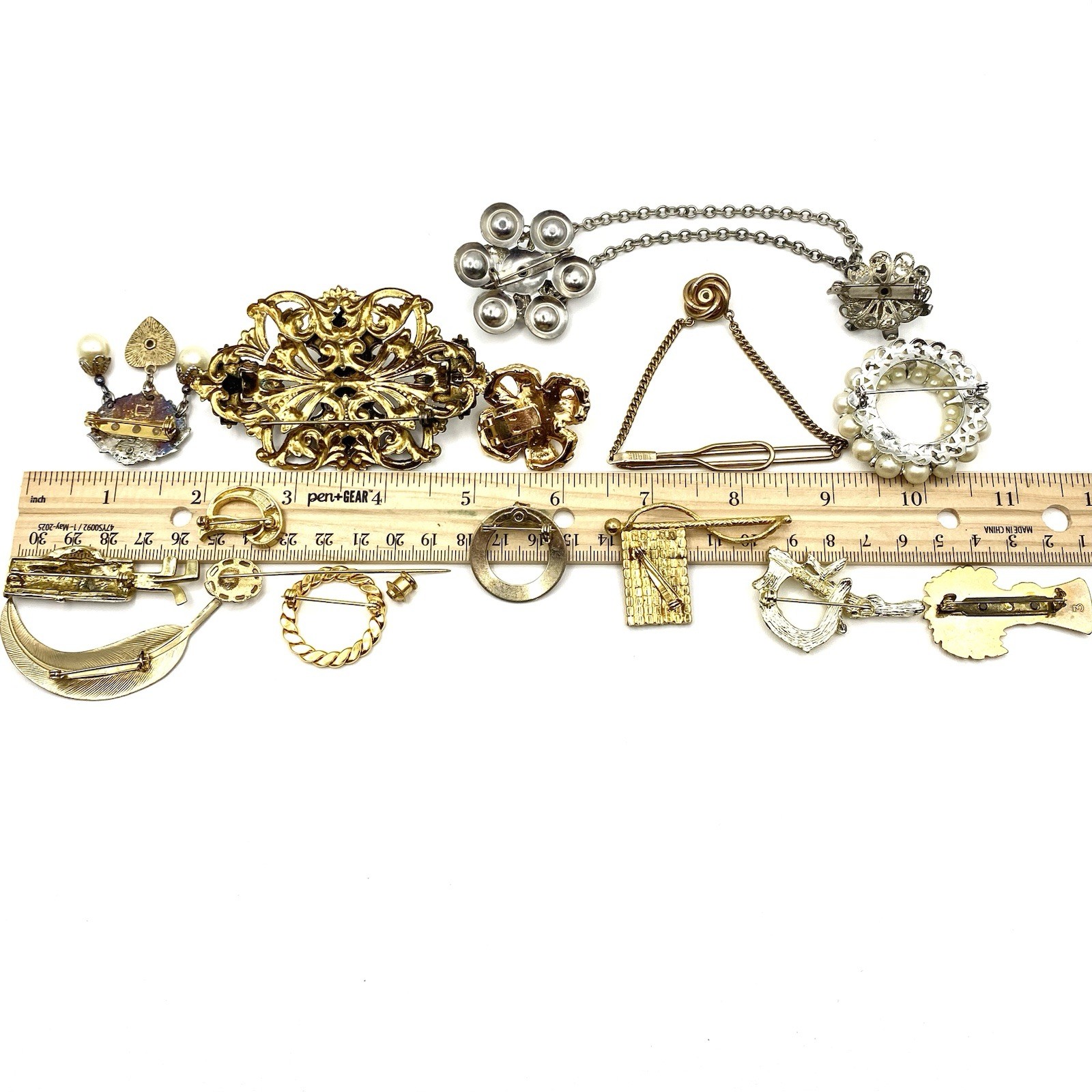 Vintage 15 Brooch Pin Lot Victorian Art Deco Nouveau Whimsical Sarah Cov Other