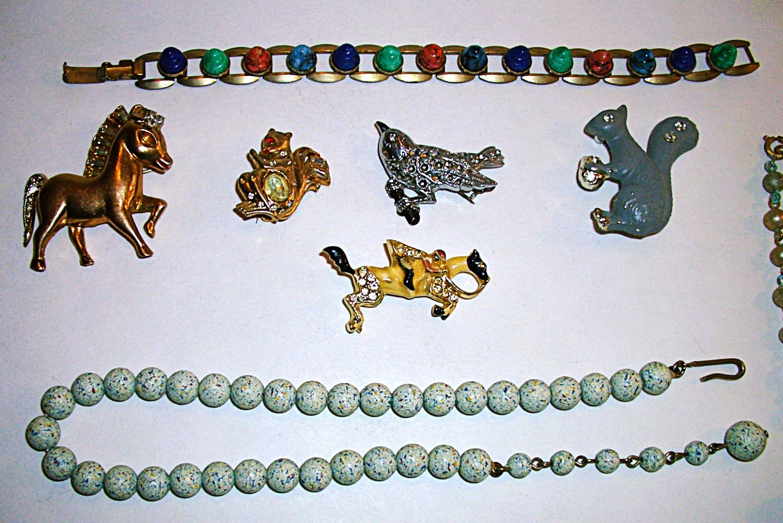 Vtg 12 pc Lot 50s Fashion Jewelry Rhinestones Pins Bracelets CORO West Germany