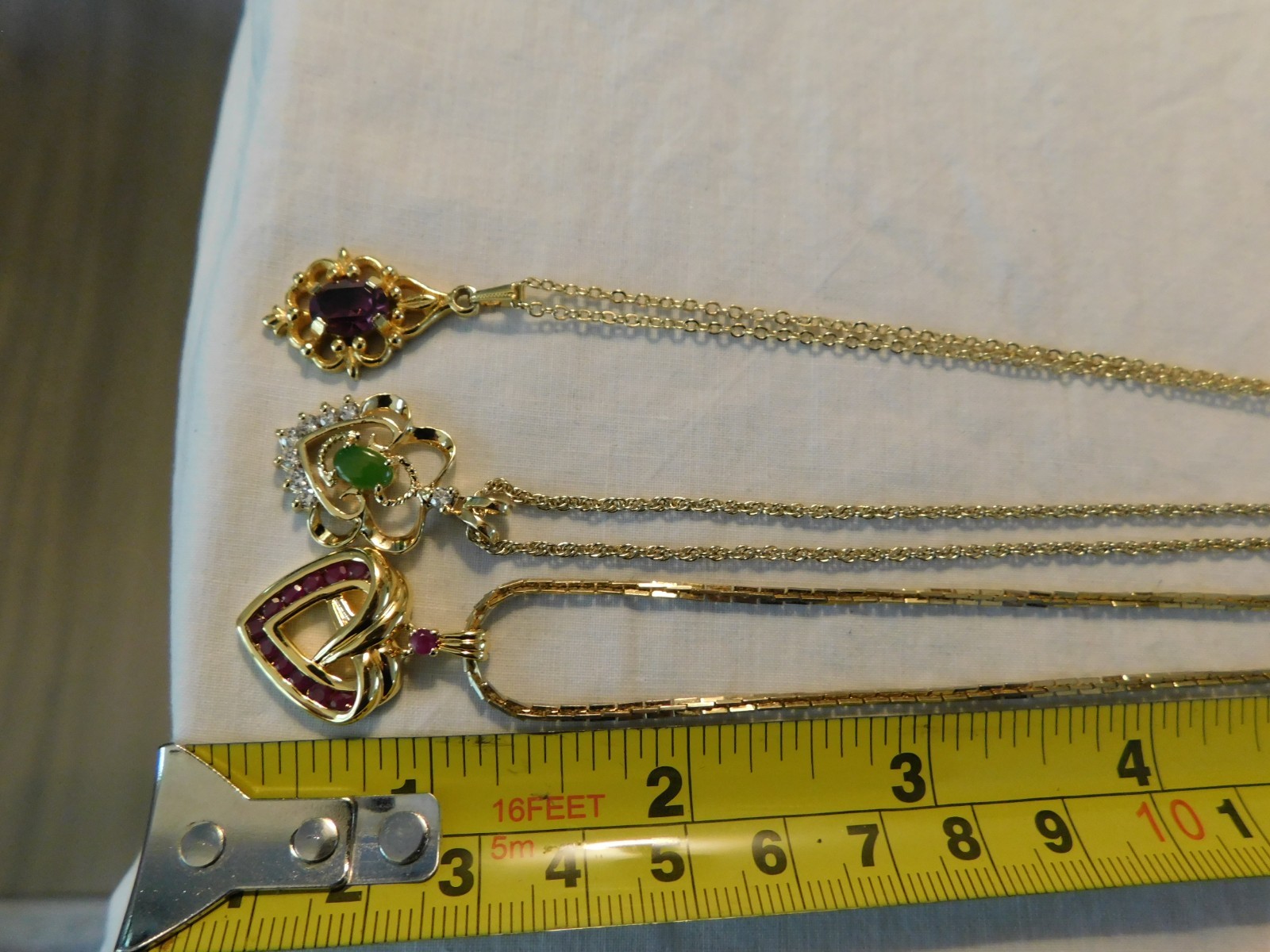 Pendant Necklaces LOT of Six Murano Art Glass Danbury Mint Jade Crystal Amethyst