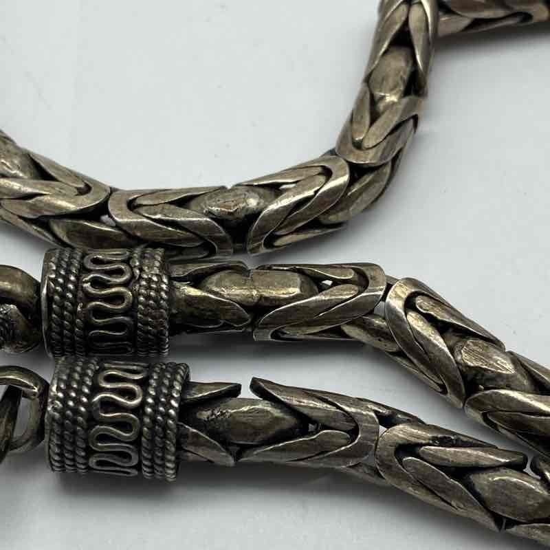 Sterling Silver 925 Heavy Byzantine Chain Necklace 22″ 6.5mm 137.7g