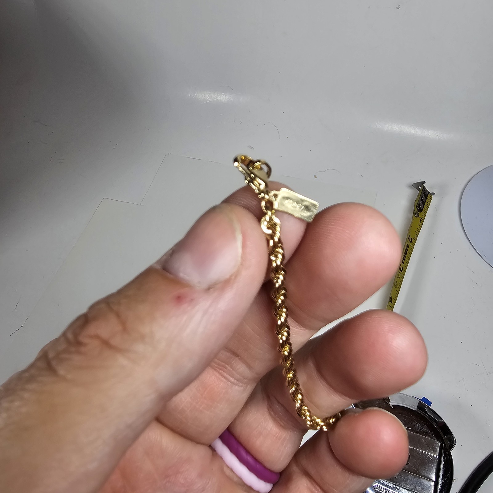 Vtg Twisted 14K GP Yellow Gold Plate Bracelet 7.5 In