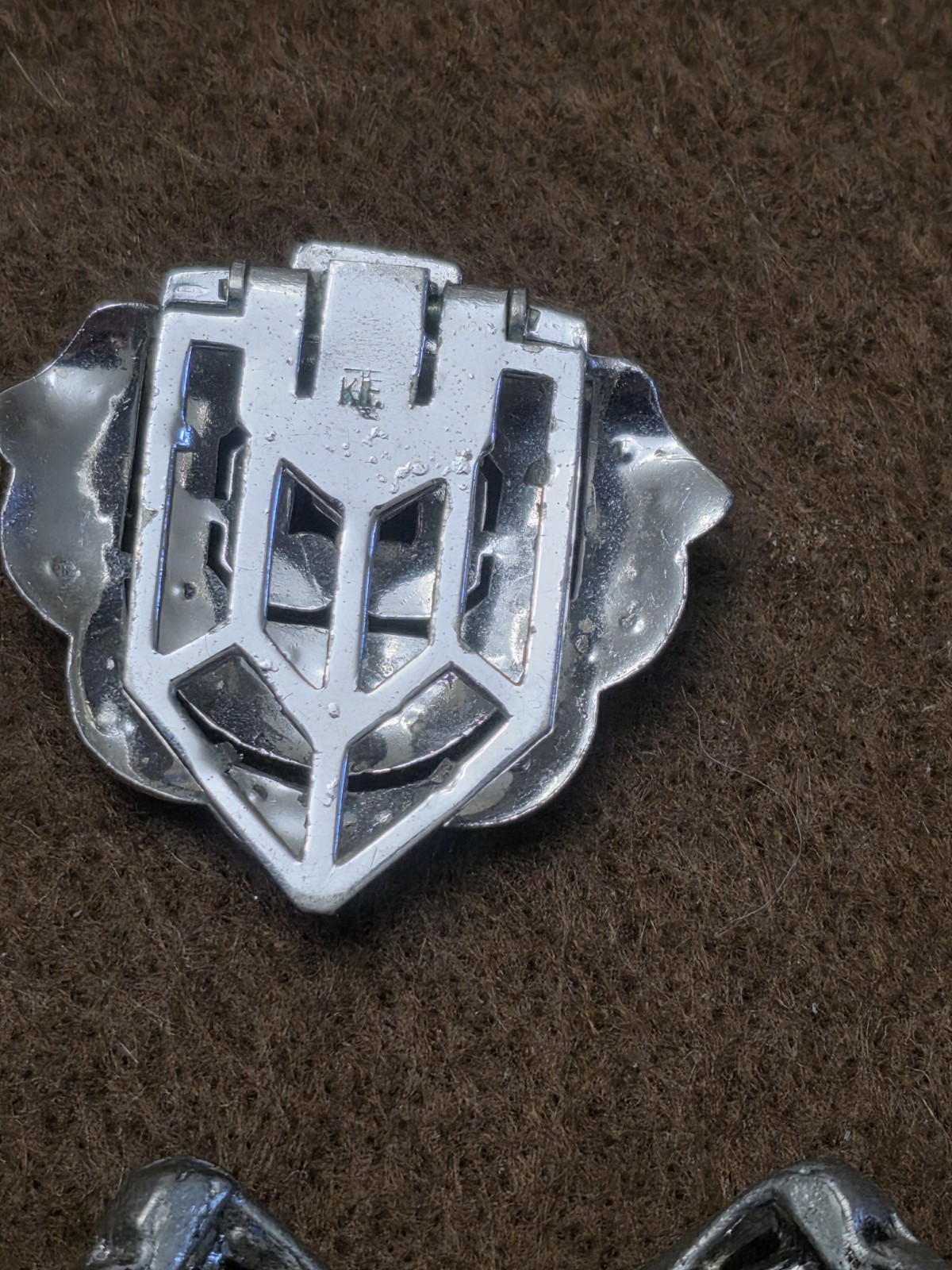 Vintage Art Deco Dress Clip Set (9) Rhinestone 30s Geometric Silver Tone