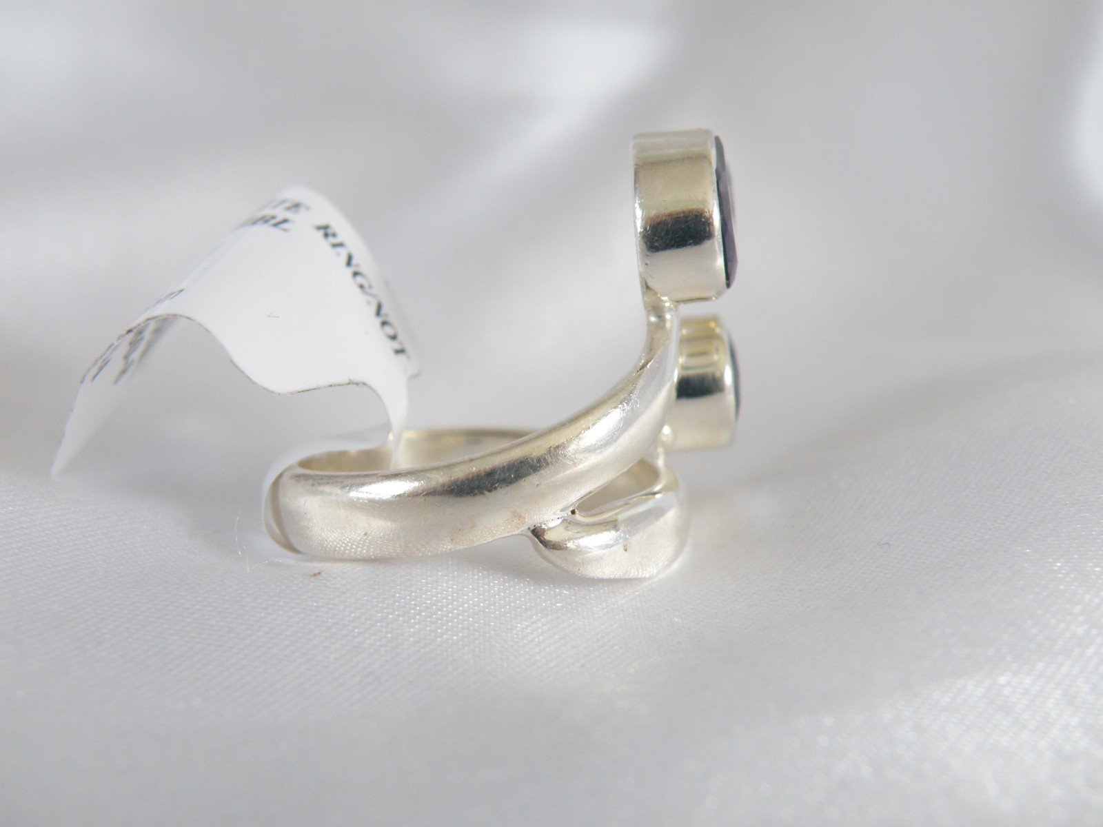 Chunky Sterling Silver 925 Bold Iolite Wrap Band Ring Size 8
