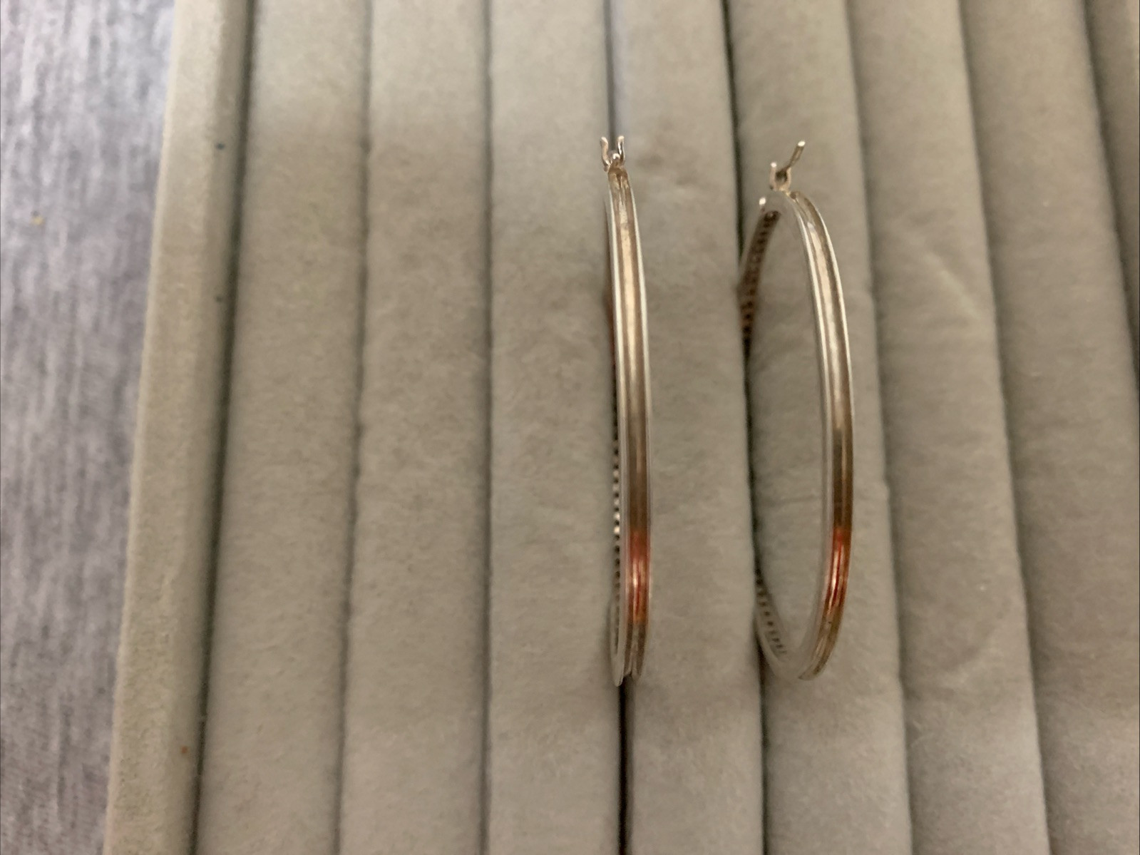 Vintage Sterling & Cubic Zirconia Dangle Drop Hoop Earrings