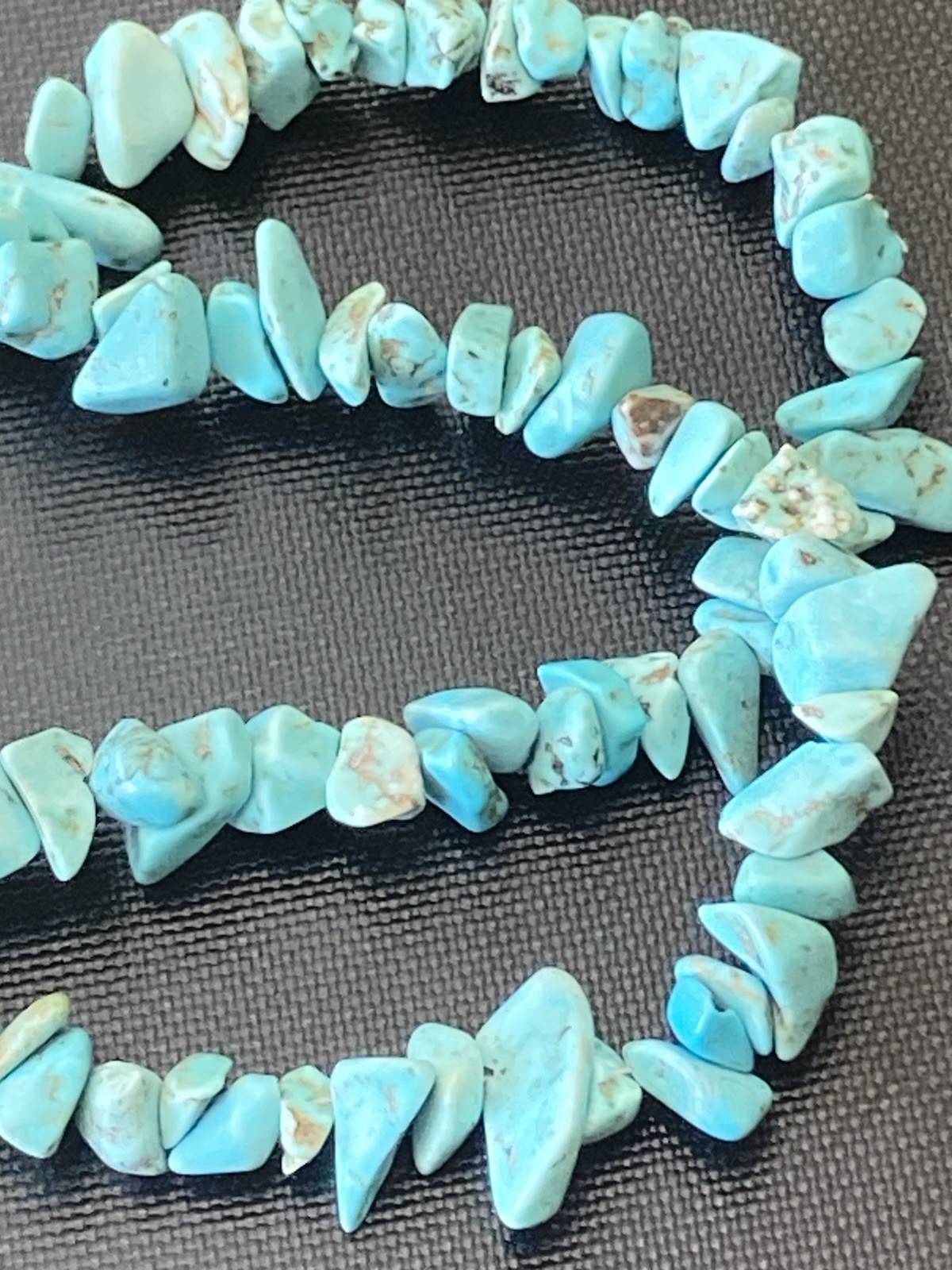 Blue Stone Statement Necklace 17″ Turquoise Sterling Chucky Southwestern ATI 925