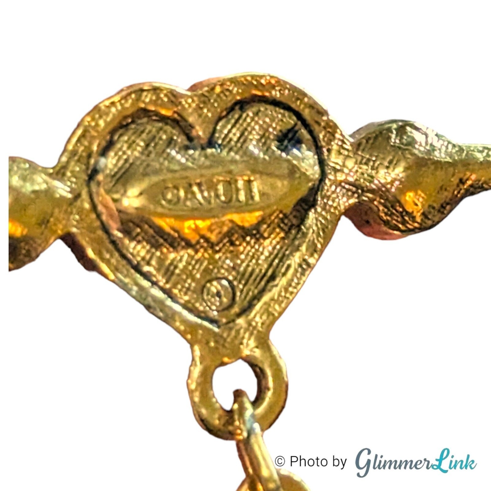 Avon 90s Cherished Moments Cupid Arrow Heart Locket Dangle Brooch Pin