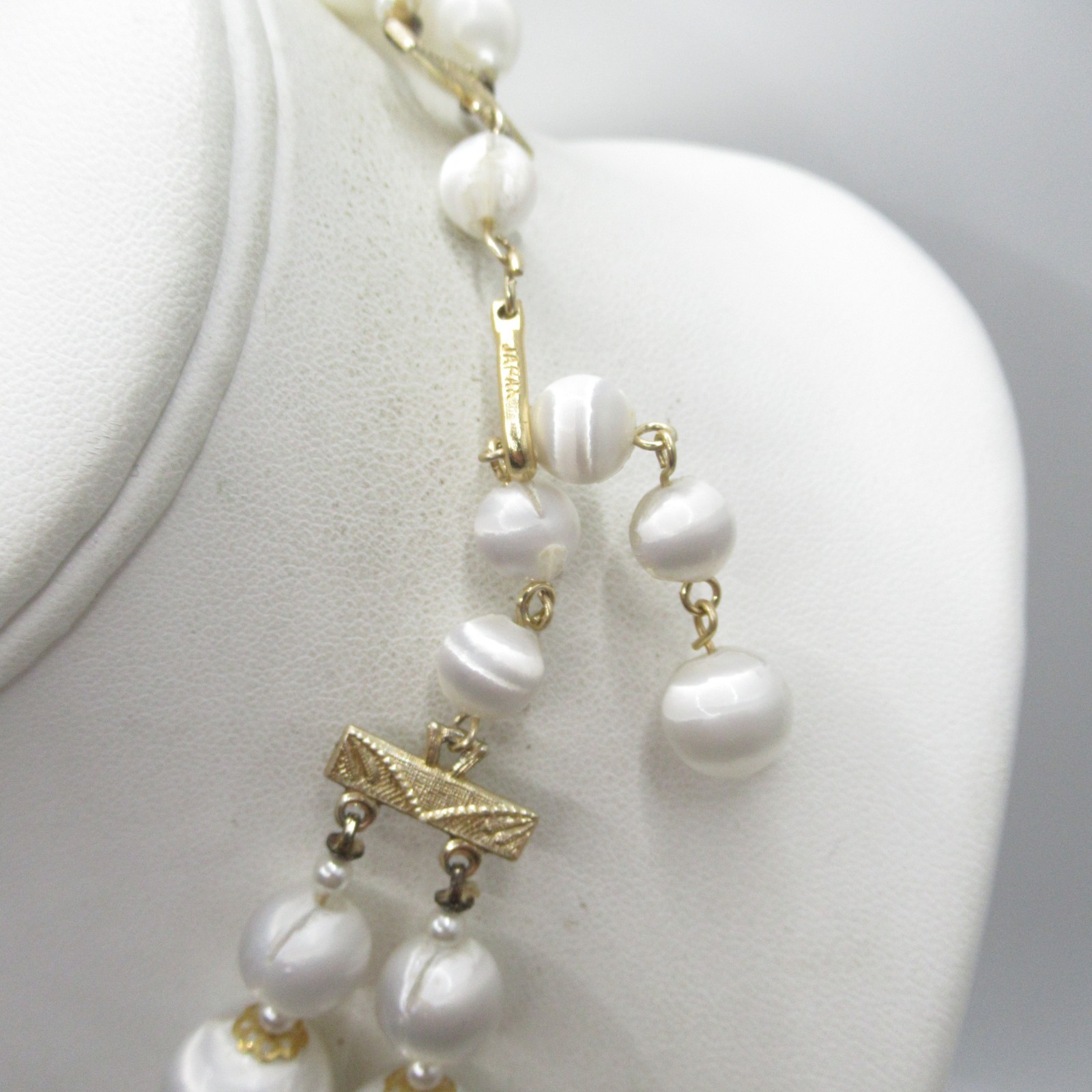 Japan Plastic Double Strand Shimmery Very Light Beaded Necklace MCM